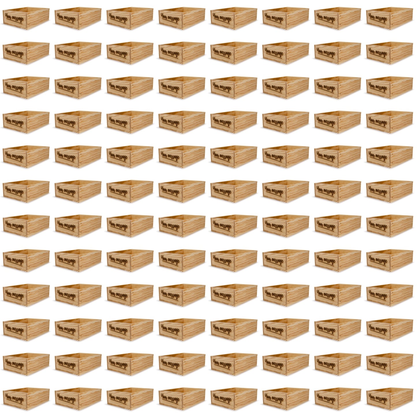 96 Small wooden crates with custom message 8x6.25x2.75