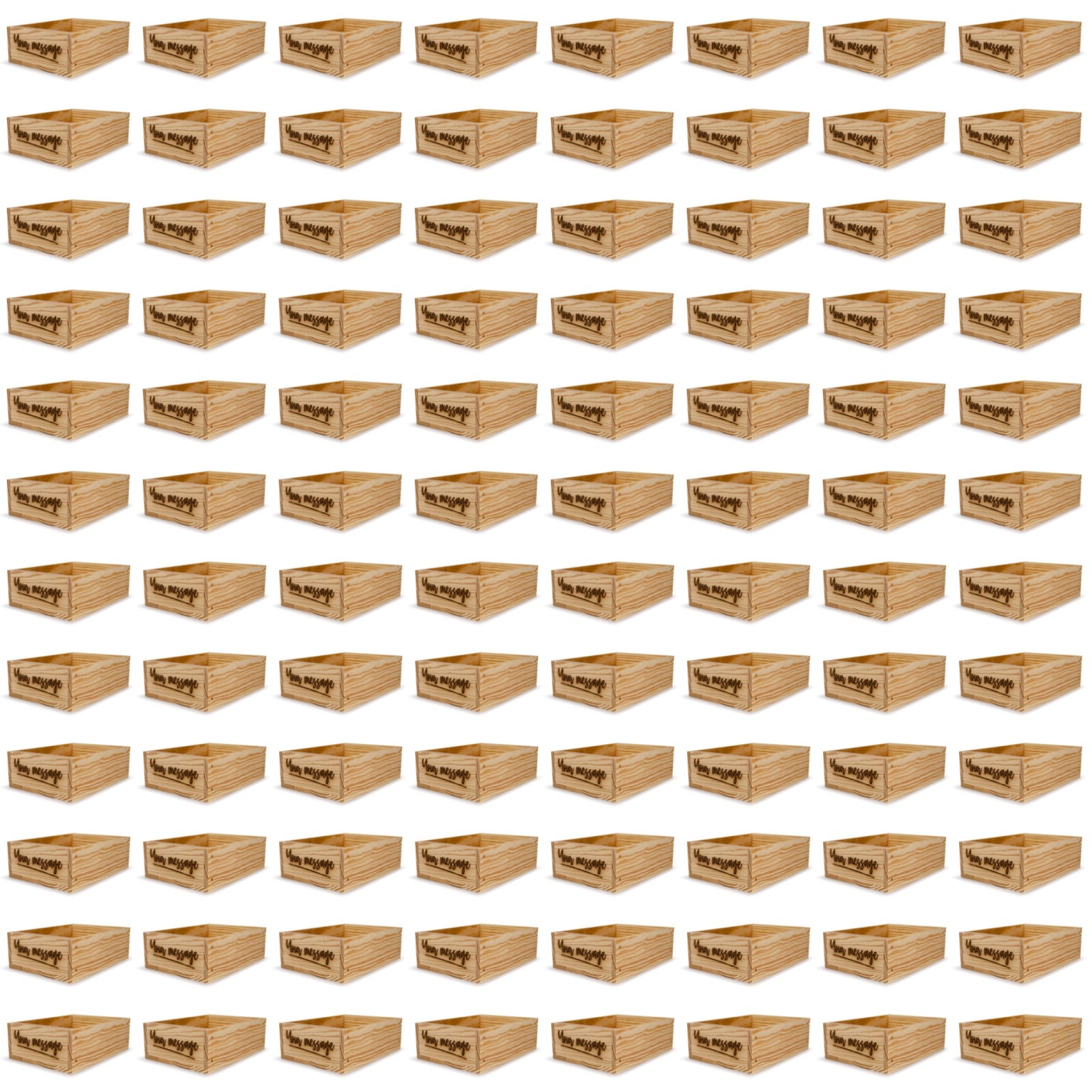 96 Small wooden crates with custom message 8x6.25x2.75