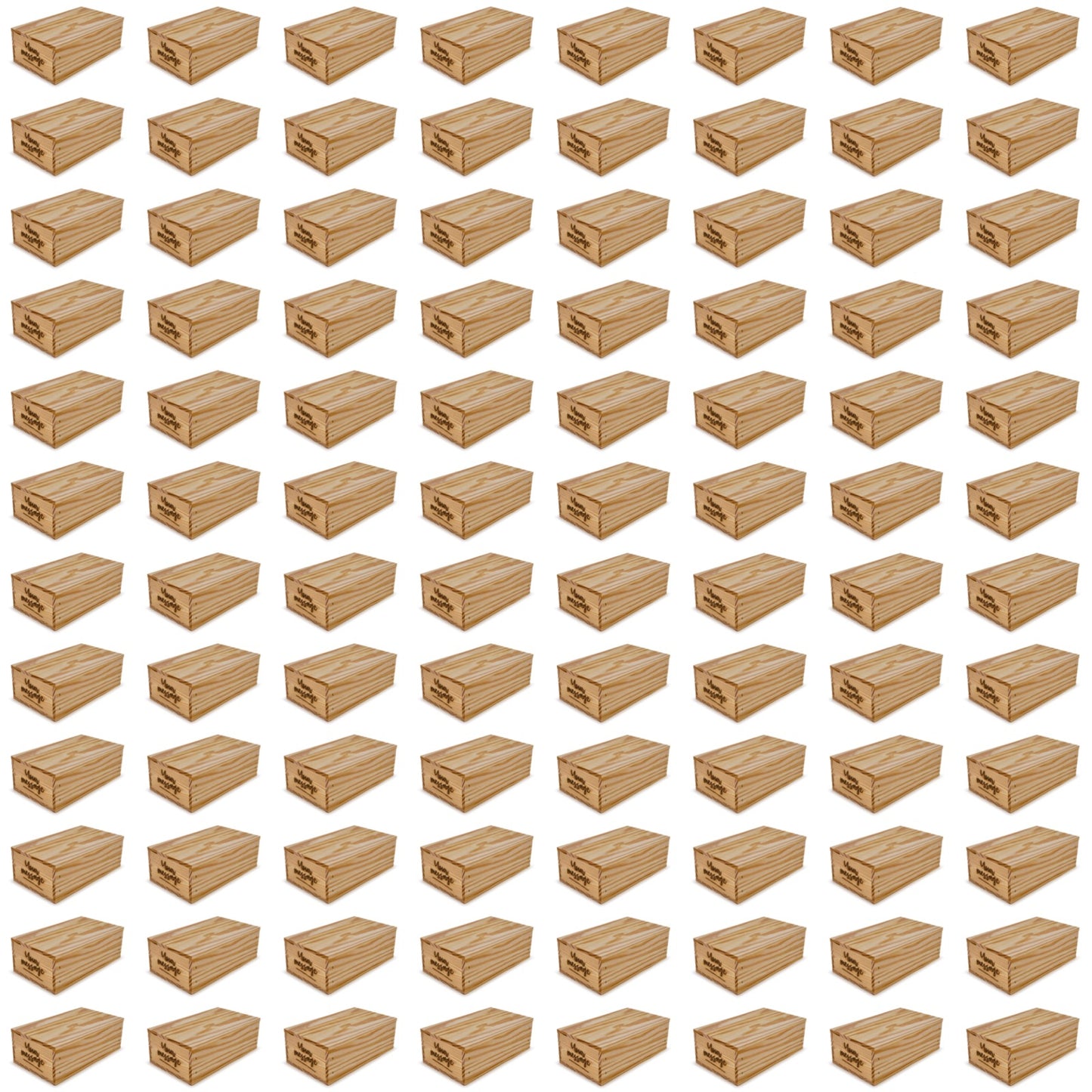 96 Small wooden crates with lid and custom message 11x6.25x3.5