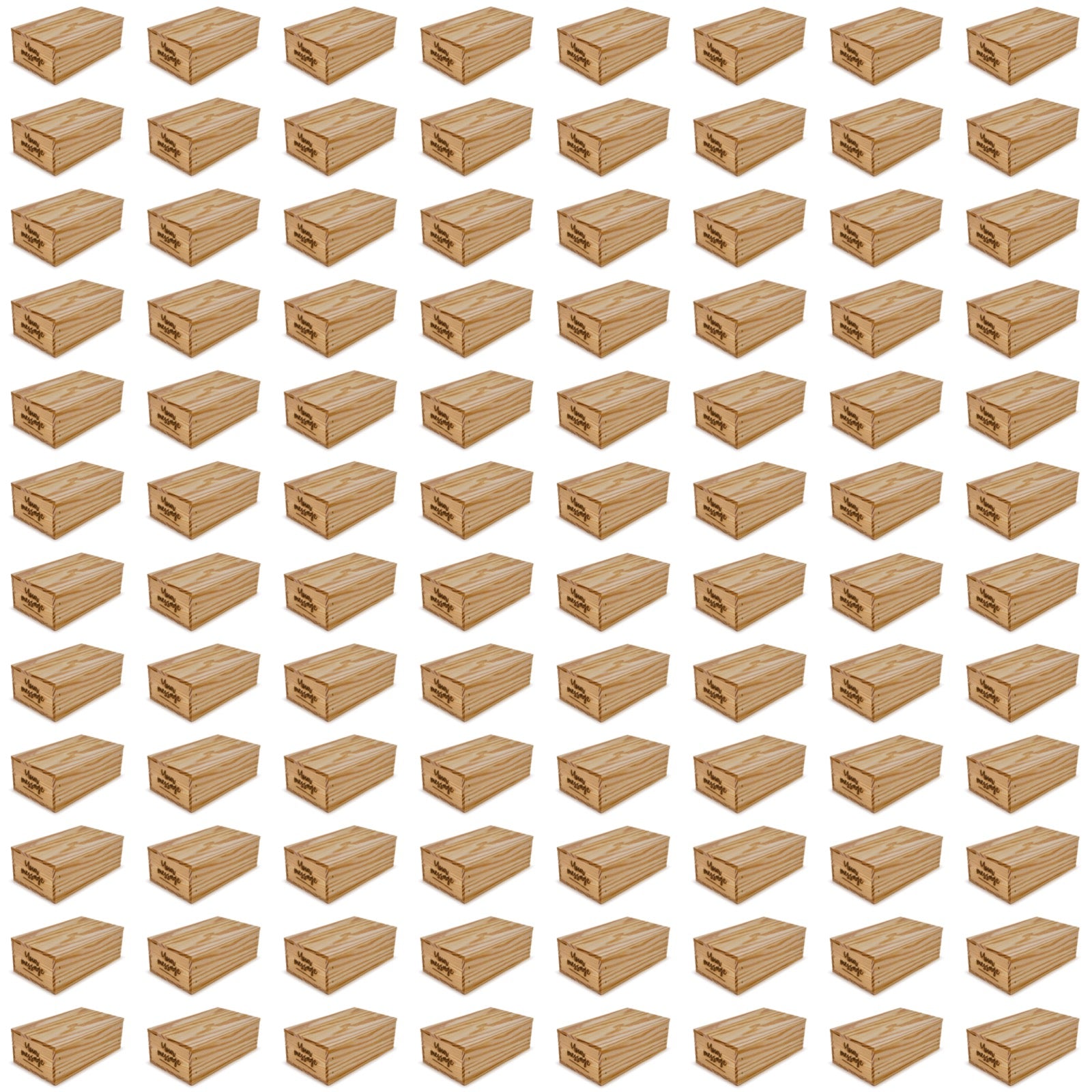 96 Small wooden crates with lid and custom message 11x6.25x3.5