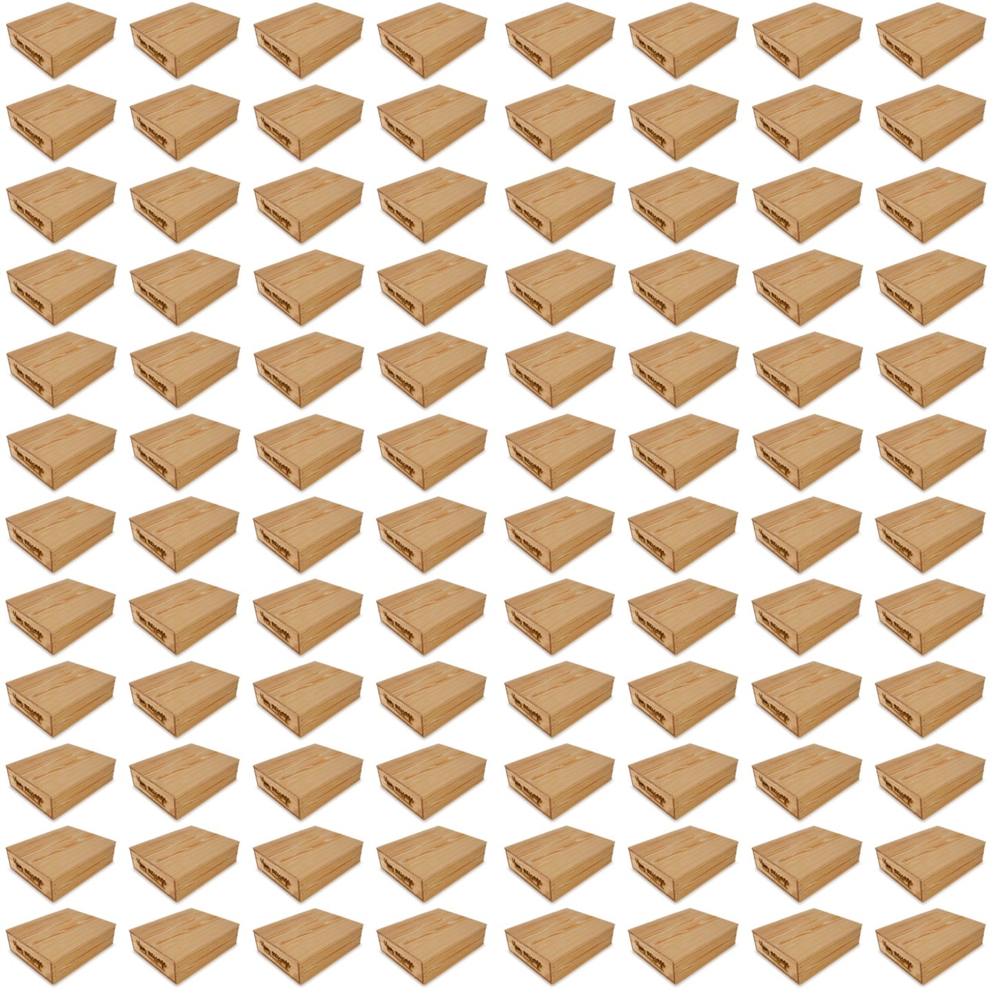 96 Small wooden crates with lid and custom message 14x11.5x3.5