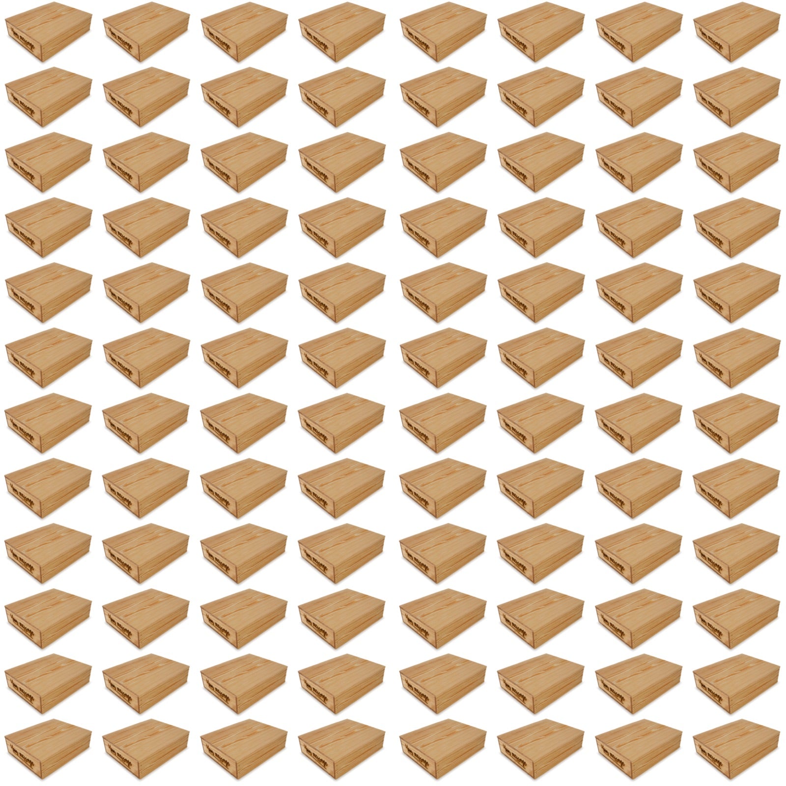 96 Small wooden crates with lid and custom message 14x11.5x3.5