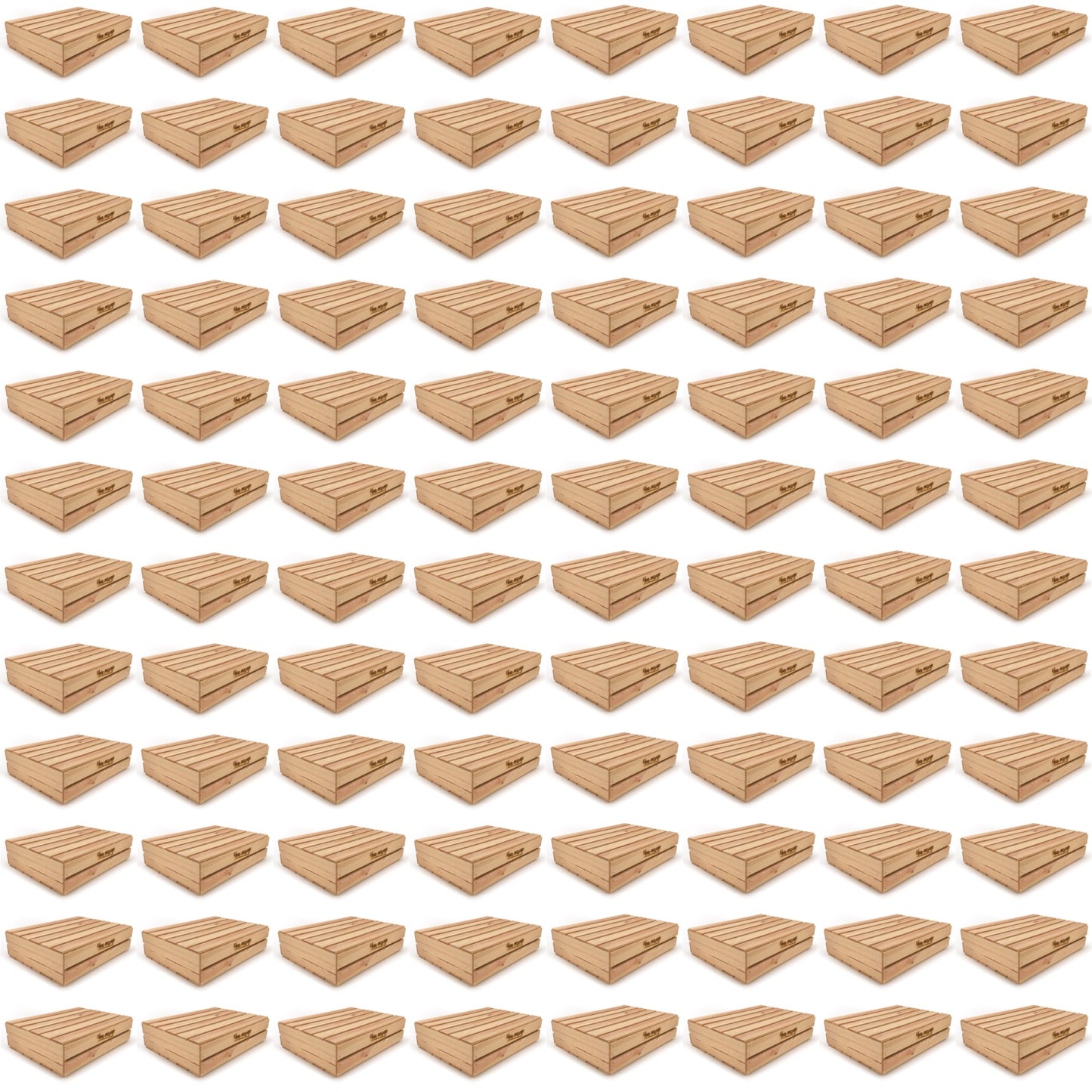 96 Small wooden crates with lid and custom message 22x17x5.25