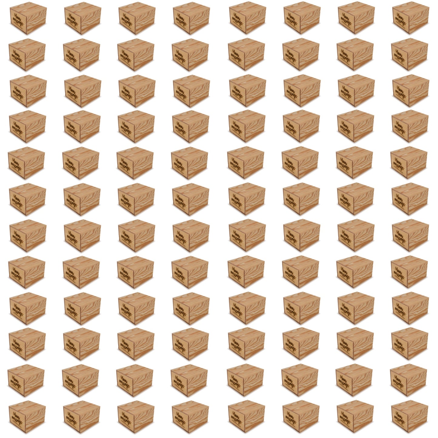 96 Small wooden crates with lid and custom message 6x6.25x5.25