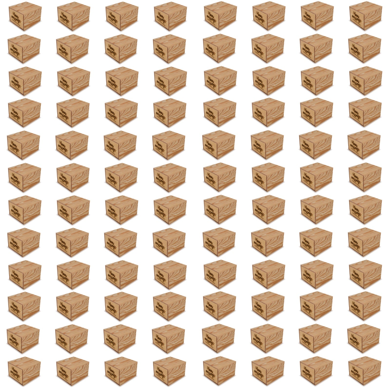 96 Small wooden crates with lid and custom message 6x6.25x5.25