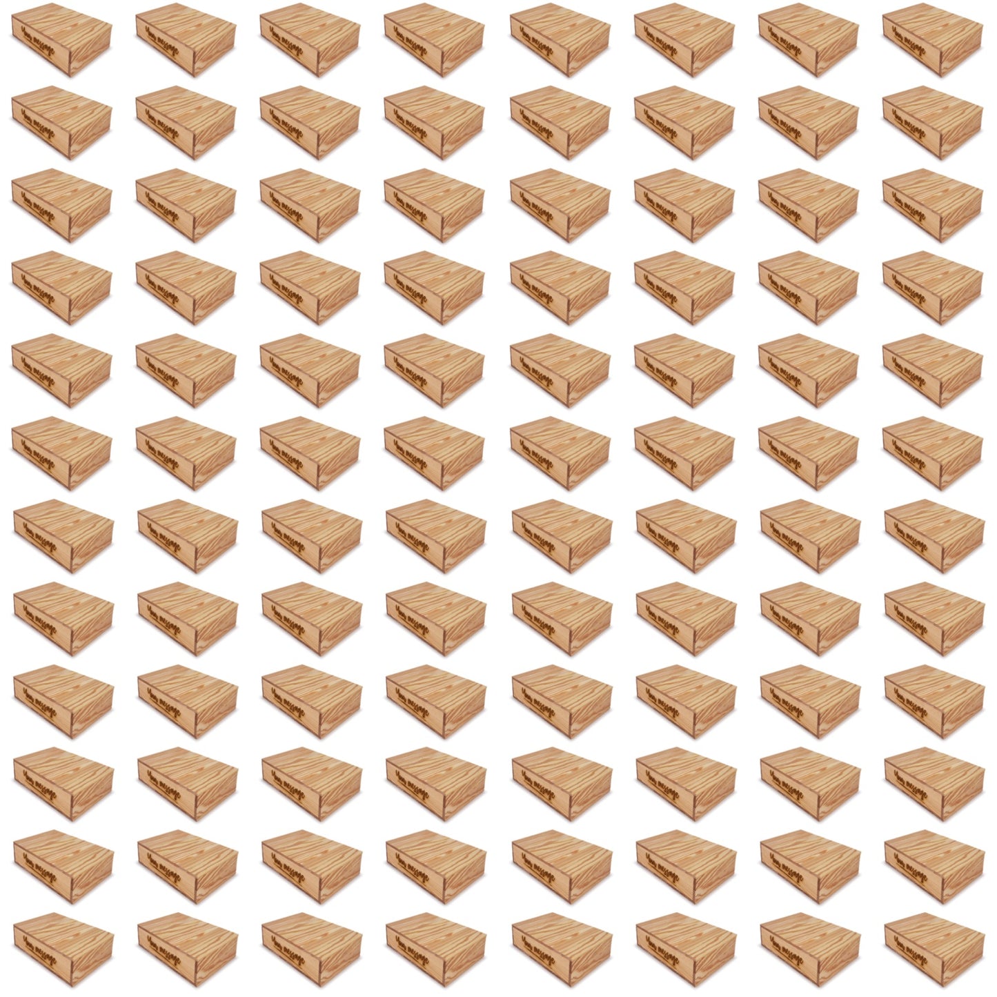 96 Small wooden crates with lid and custom message 8x13.25x3.5