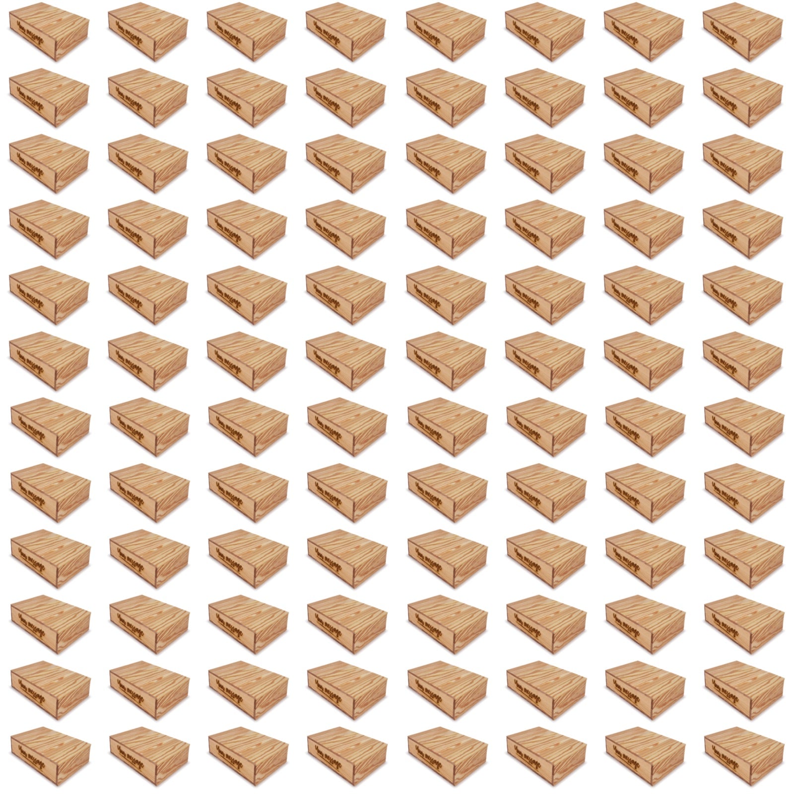 96 Small wooden crates with lid and custom message 8x13.25x3.5