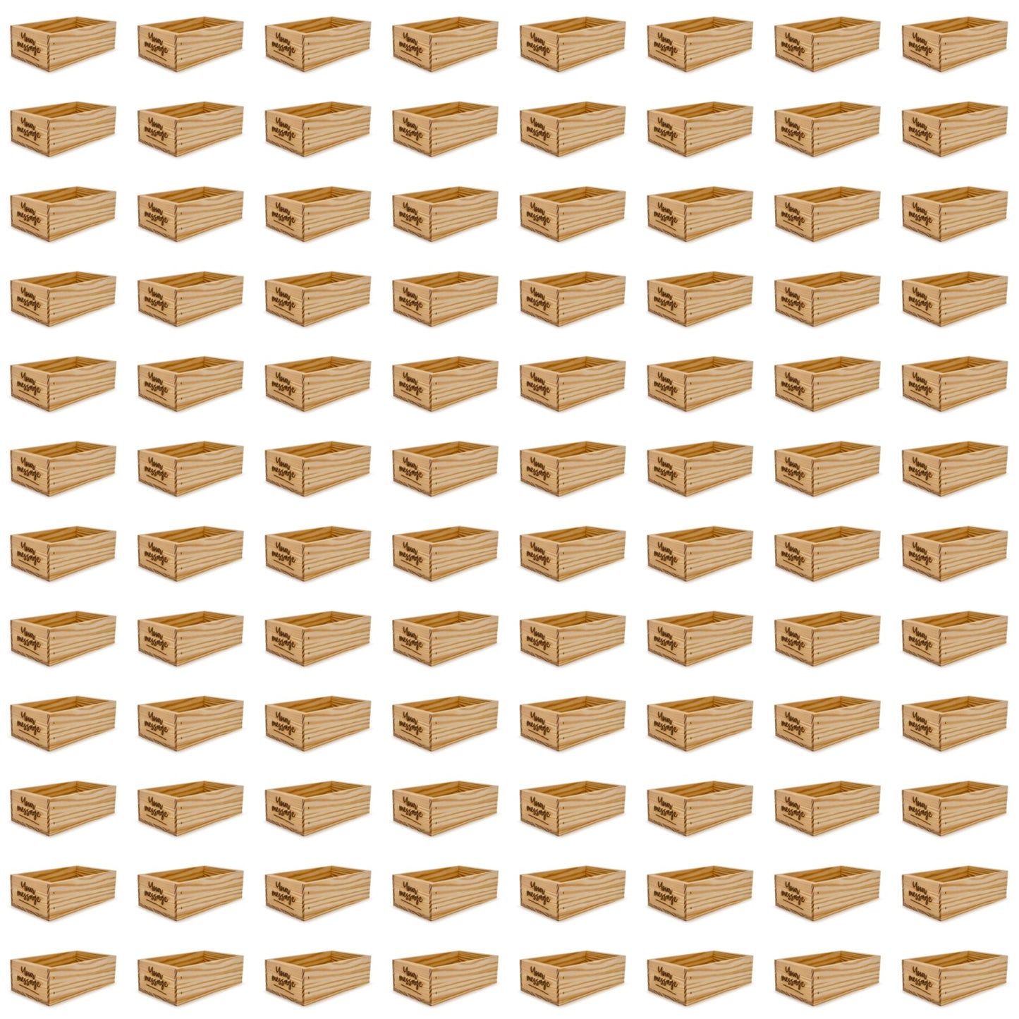 96 Small wooden crates with custom message 11x6.25x3.5