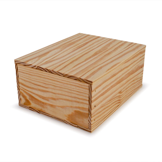 Small wooden crate with lid 12x9.75x5.25, 6-BX-12-9.75-5.25-NX-NW-LL, 12-BX-12-9.75-5.25-NX-NW-LL, 24-BX-12-9.75-5.25-NX-NW-LL, 48-BX-12-9.75-5.25-NX-NW-LL, 96-BX-12-9.75-5.25-NX-NW-LL