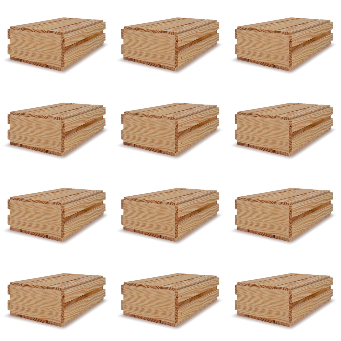 12- 2 bottle wine crates with lid 13x7.5x3.5