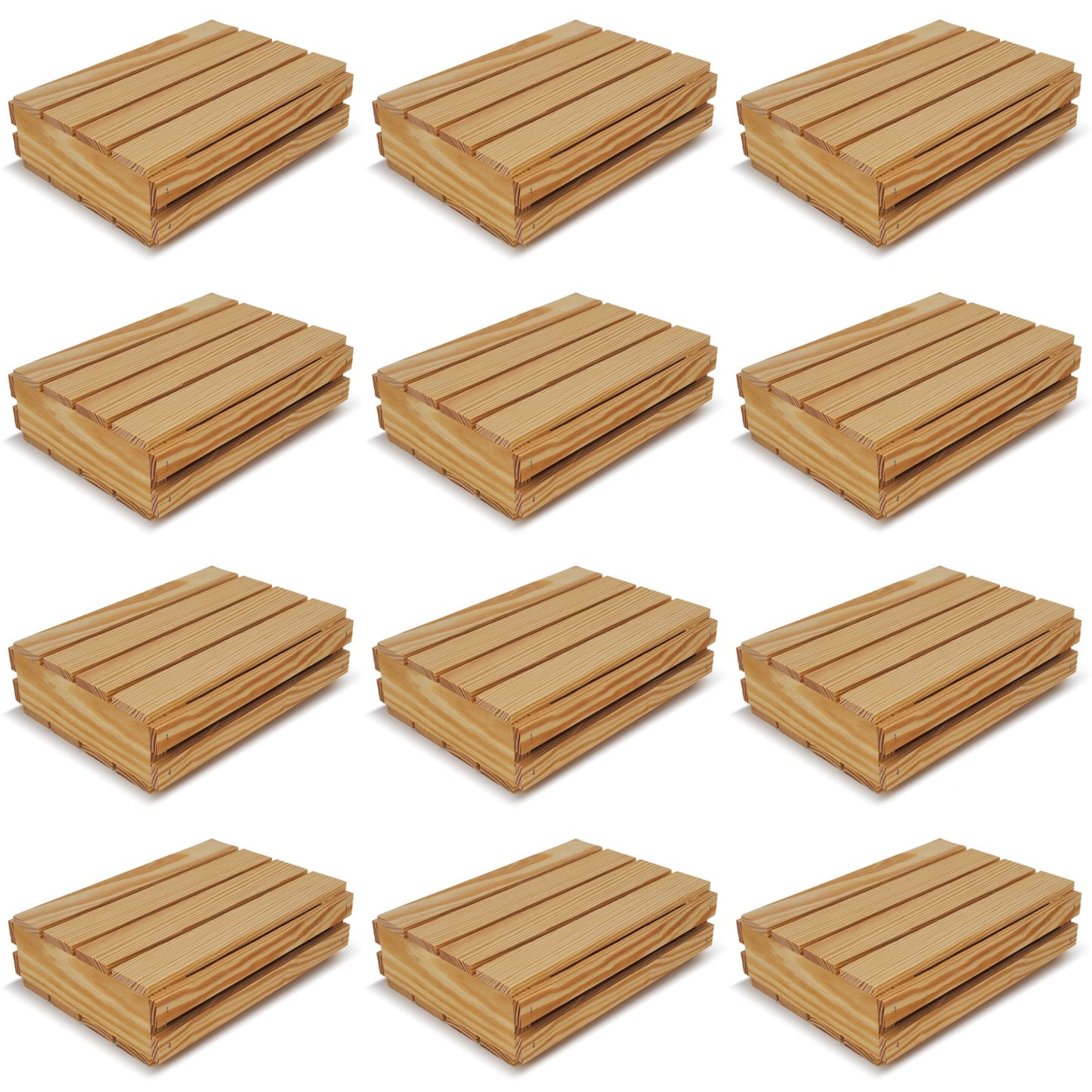 12 Small wooden crates with lid 10x8x2.5