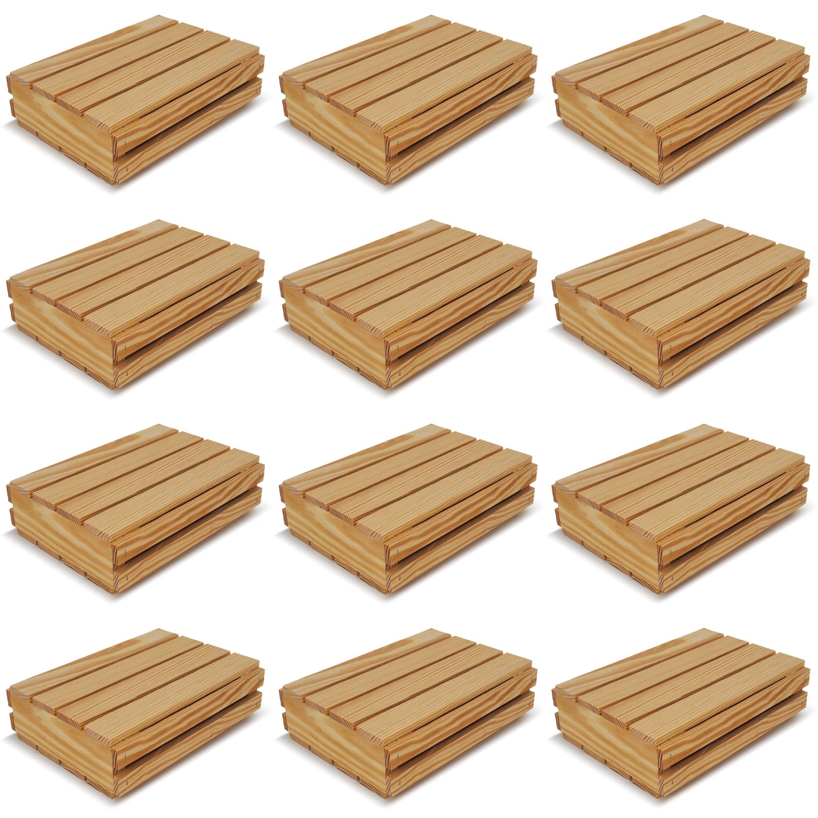 12 Small wooden crates with lid 10x8x2.5