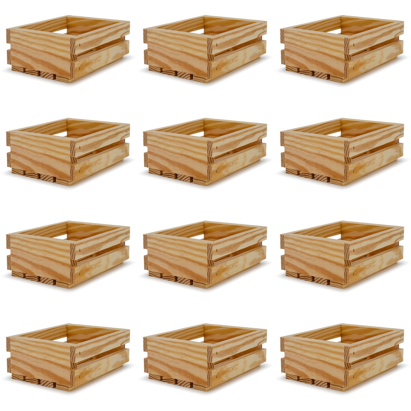 12 Small wooden crates 6x5x2.5