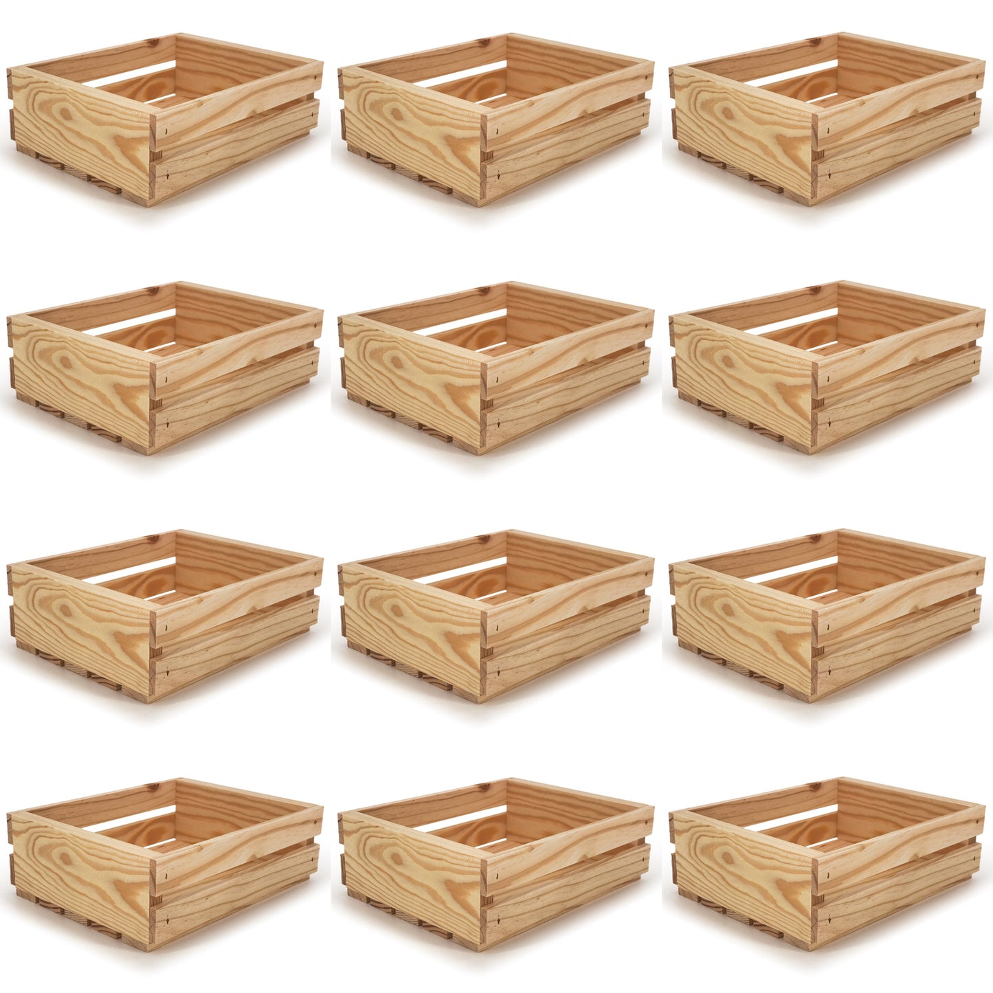 12 small wooden crates 10x8