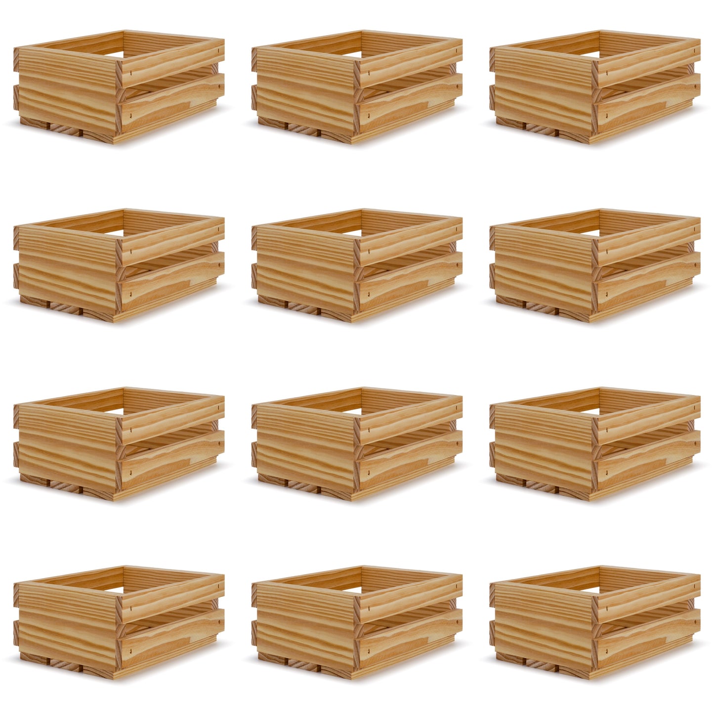 12 Small wooden crates 8x6x3.5