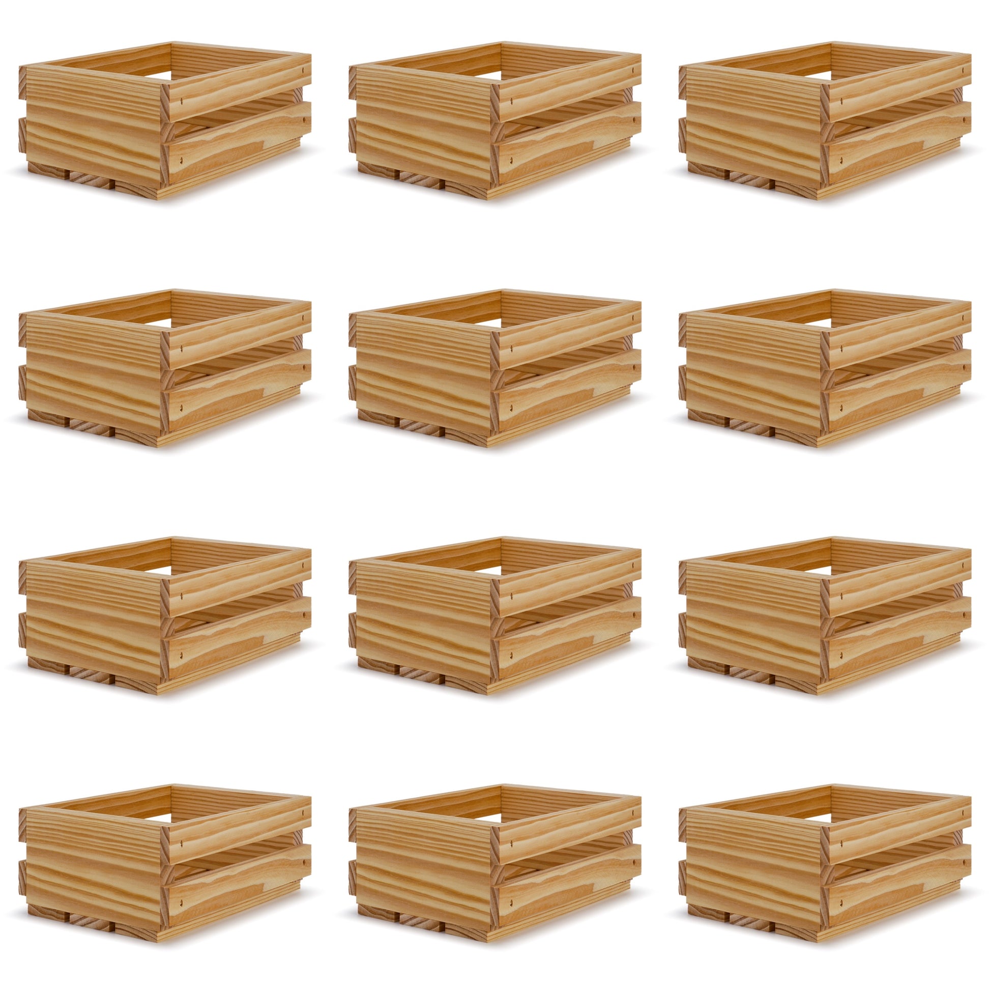 12 Small wooden crates 8x6x3.5