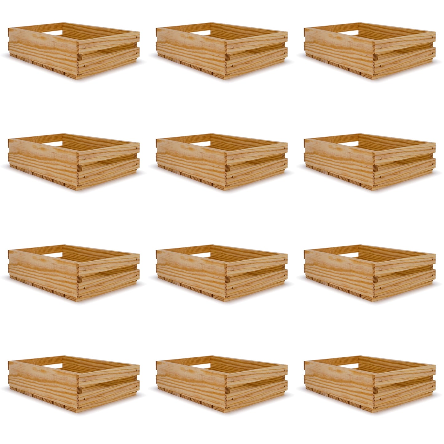 12 Small wooden crates 9x14x3.5