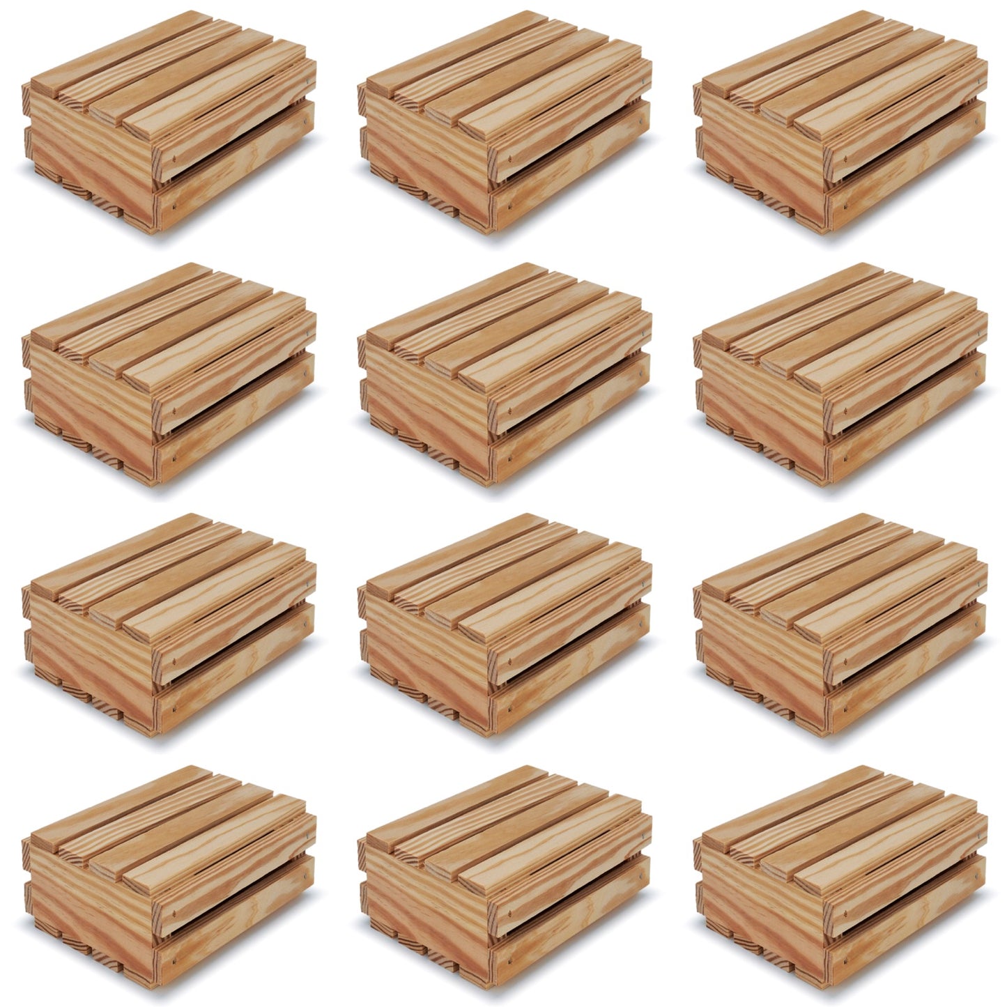 12 Small wooden crates with lid 6x5x2.5