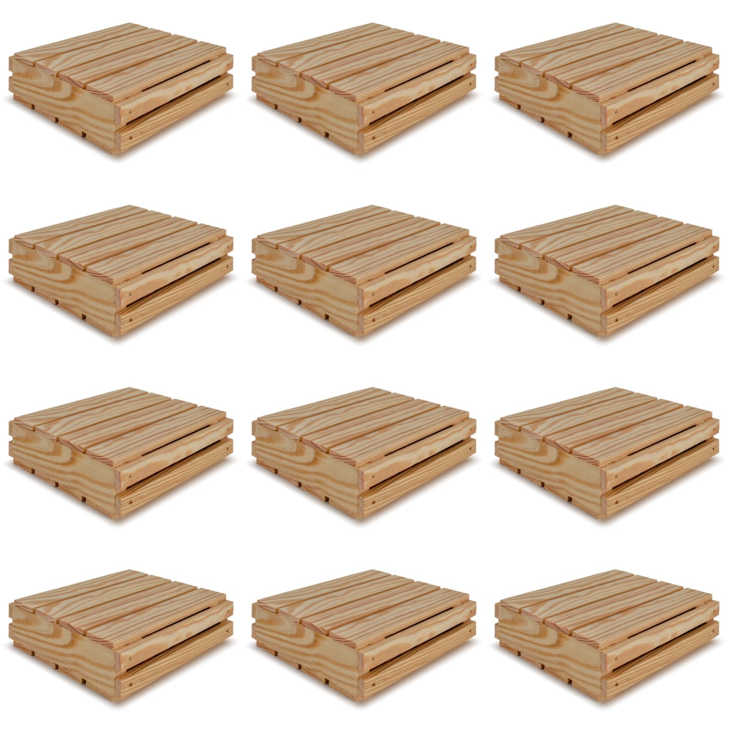 12 Small wooden crates with lids 8x8x2.5