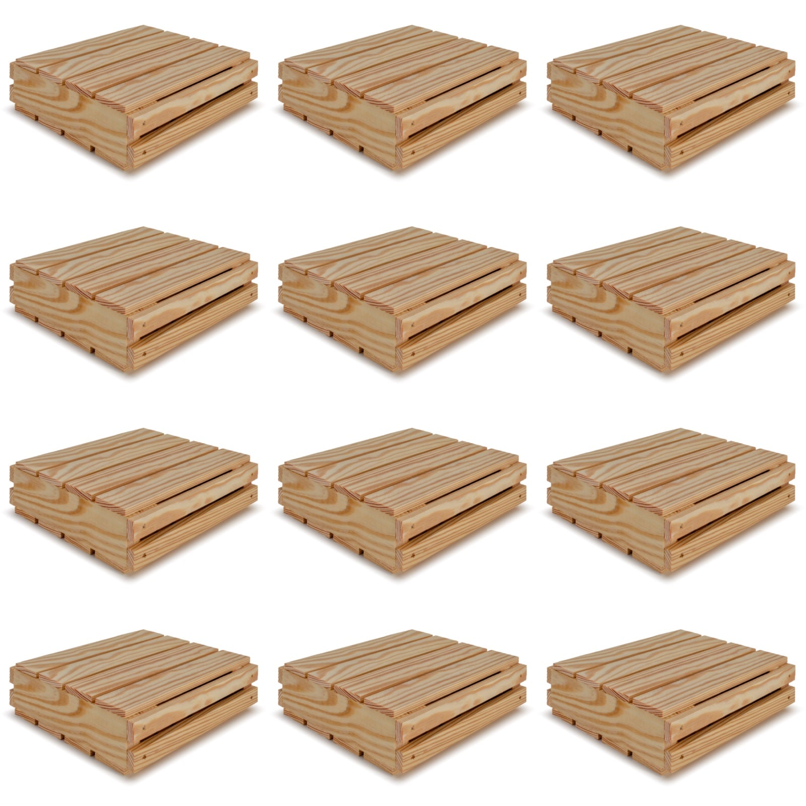12 Small wooden crates with lids 8x8x2.5