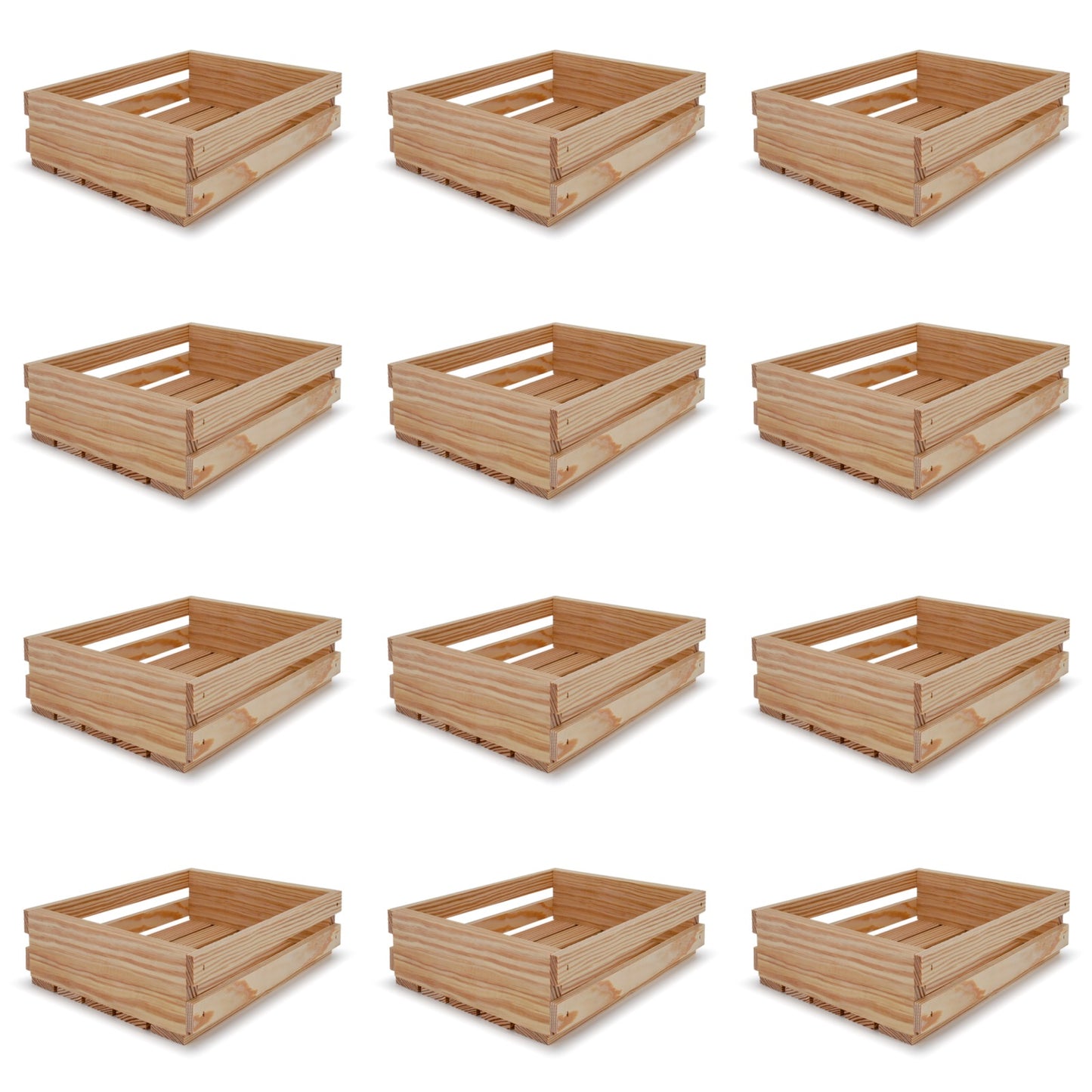 12 Small wooden crates 12x10x3.5
