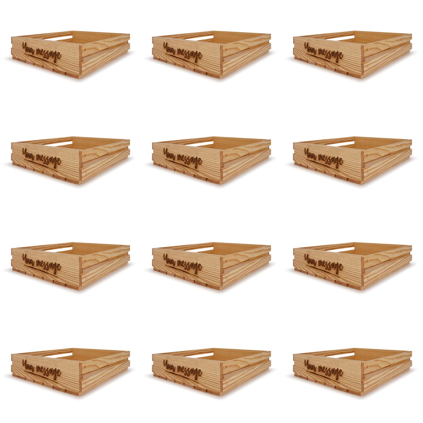 12 Small wooden crates 16x14x3.5 your message included