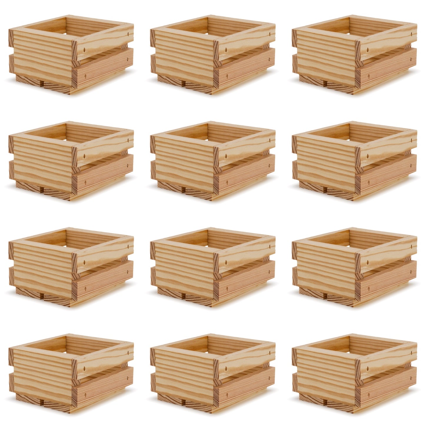 12 Small wooden crates 4x4x2.5