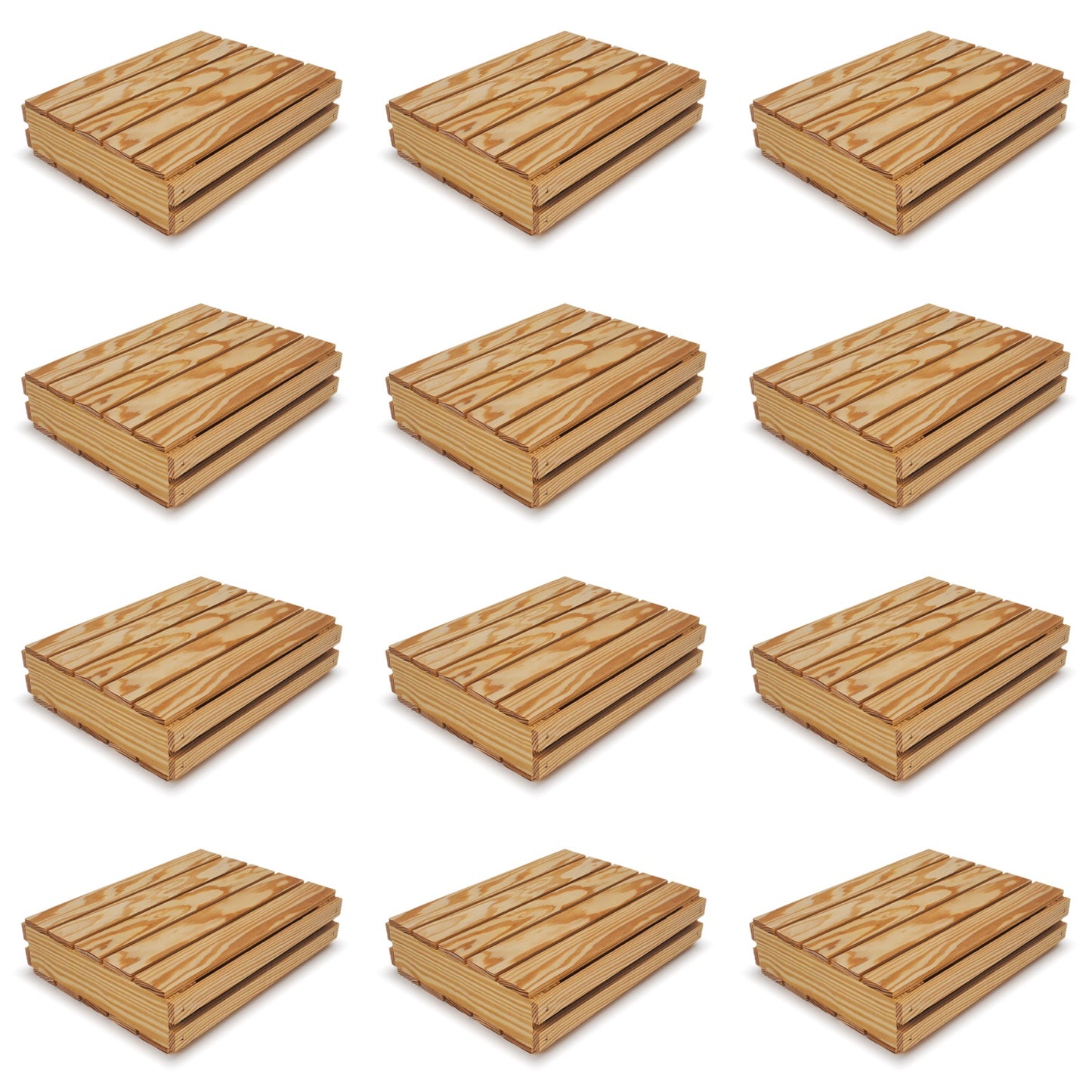 12 Small wooden crates with lid 12x10x2.5