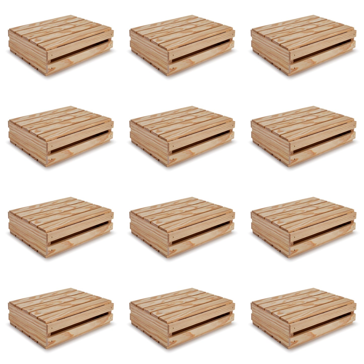 12 Small wooden crates with lid 12x10x3.5