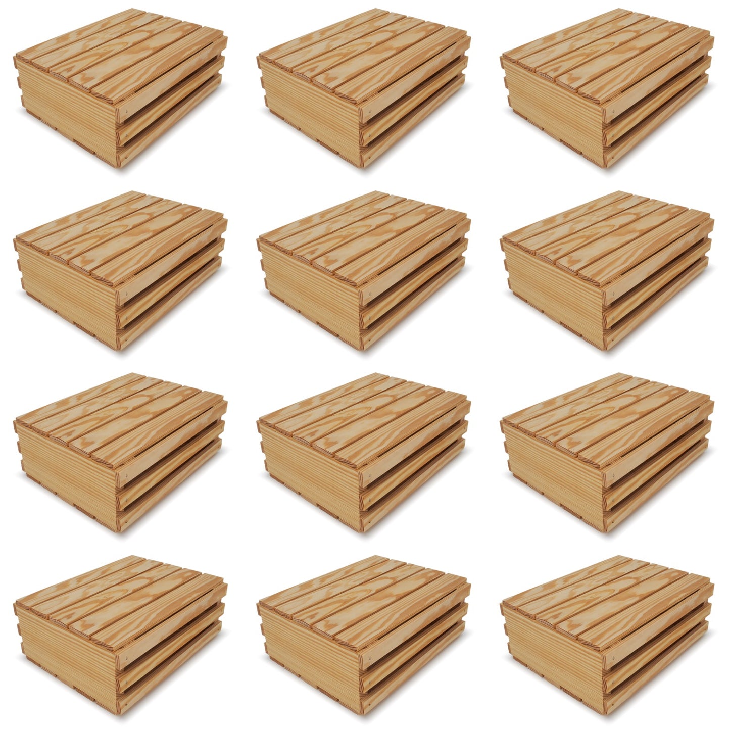 12 Small wooden crates with lid 12x10x4.5