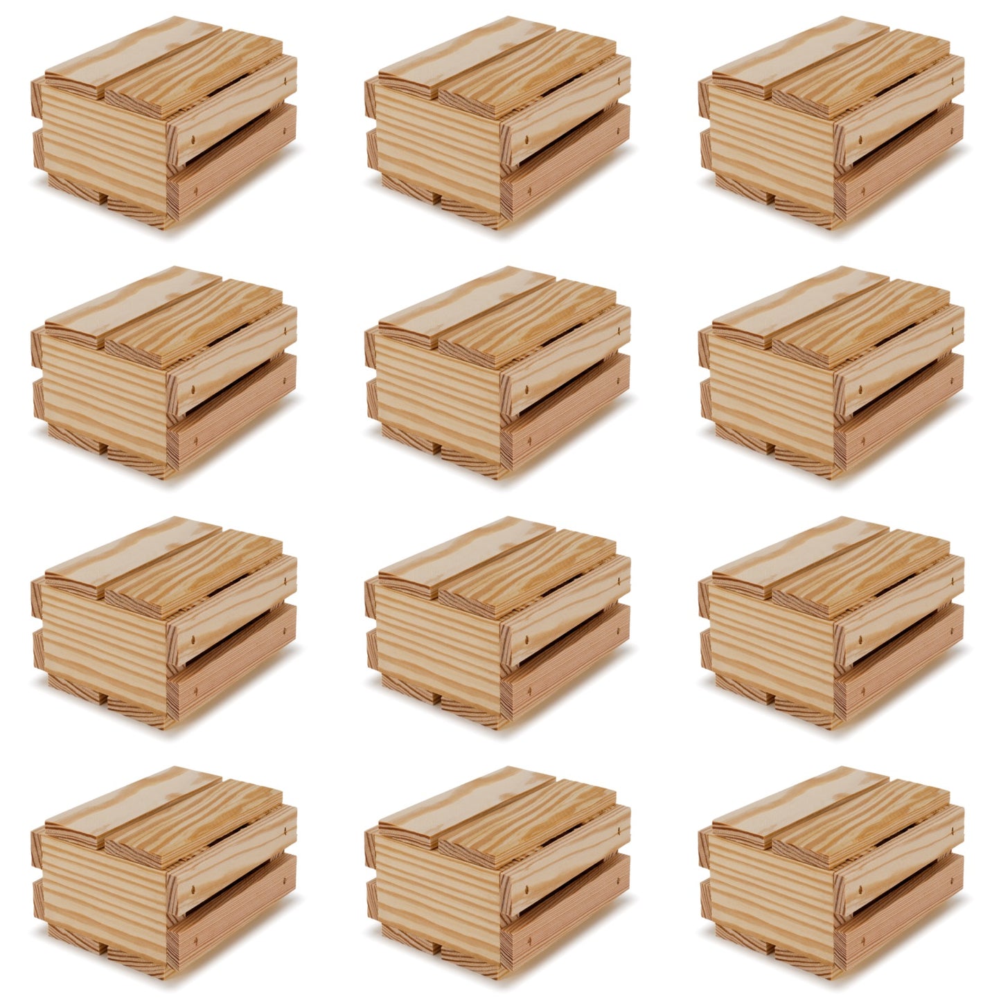 12 Small wooden crates with lid 4x4x2.5