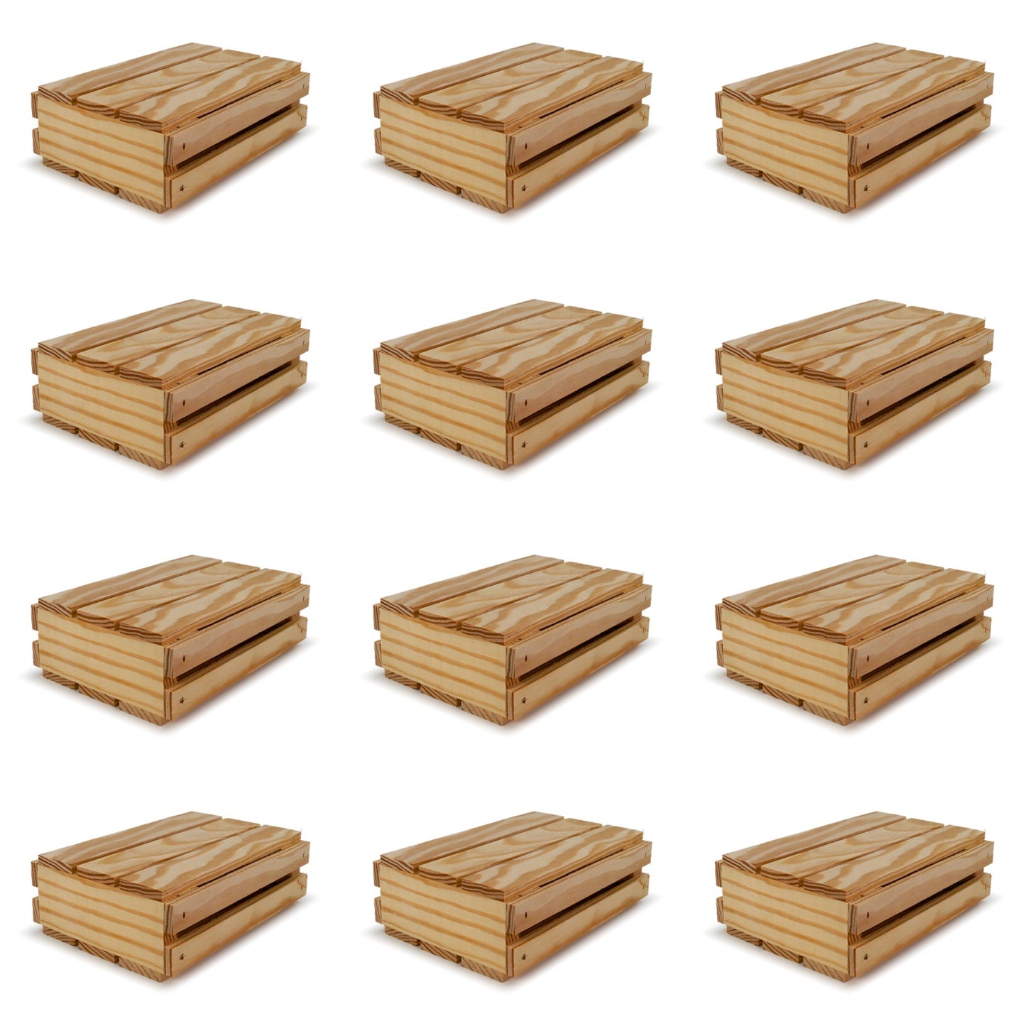 12 Small wooden crates with lid 8x6x2.5