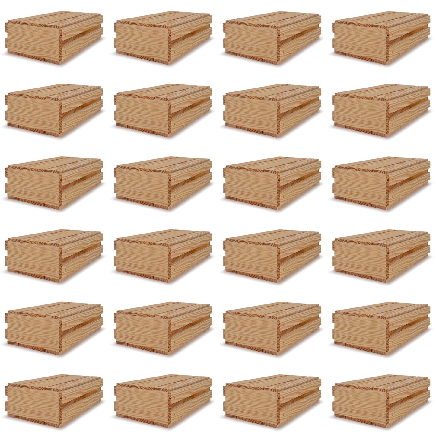 24- 2 bottle wine crates with lid 13x7.5x3.5