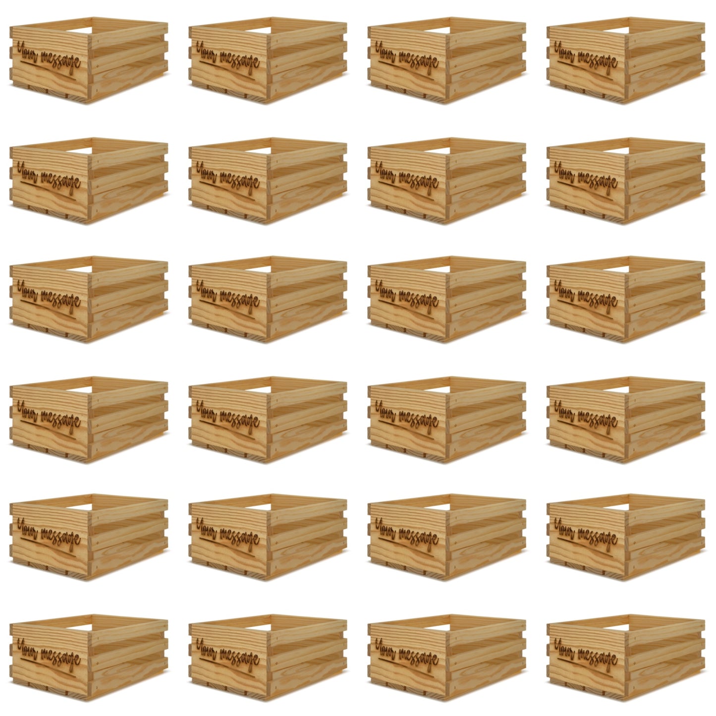 24 Small wooden crates 10x8x4.5 with your custom message