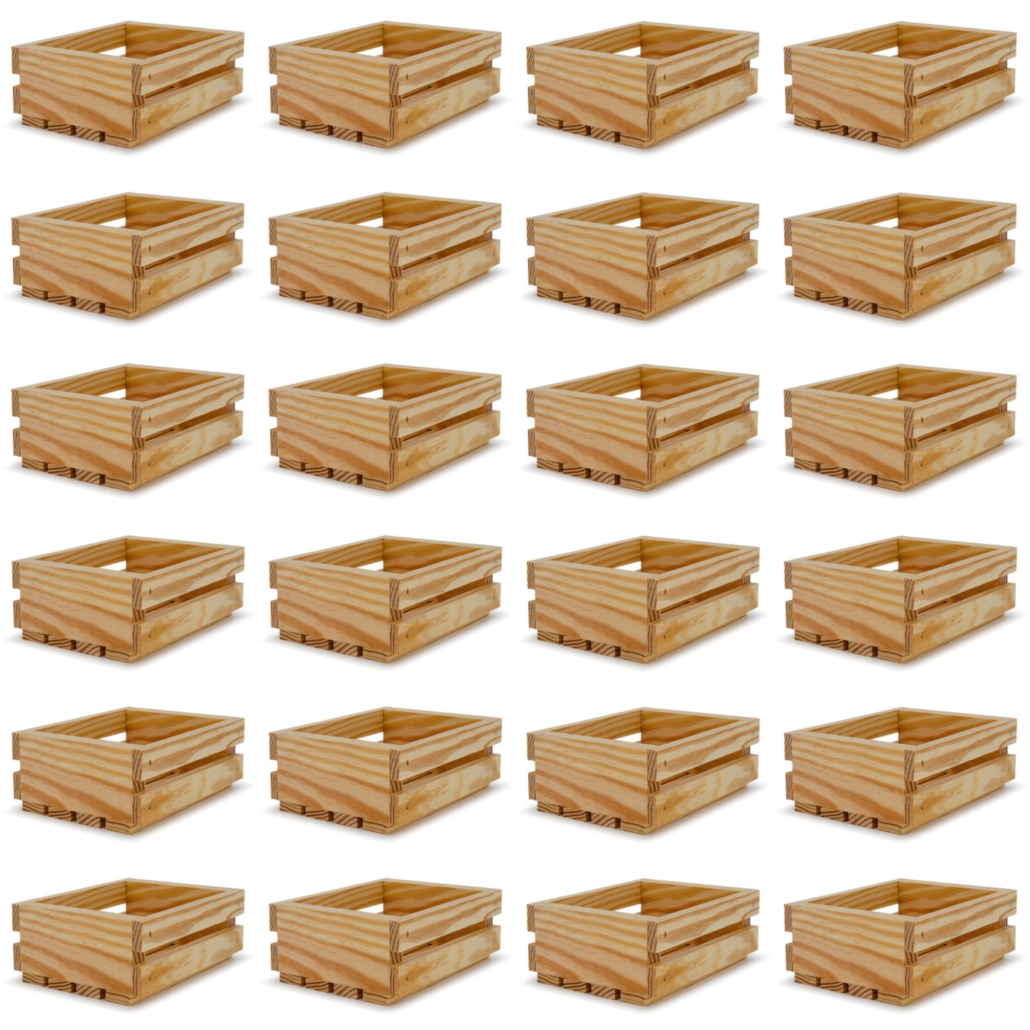 24 Small wooden crates 6x5x2.5