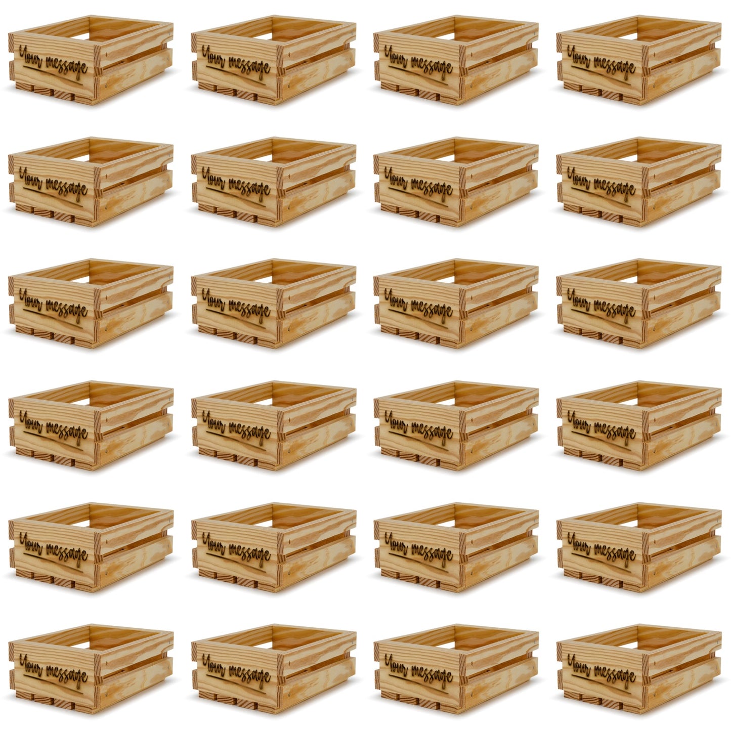 24 Small wooden crates 6x5x2.5 your message included