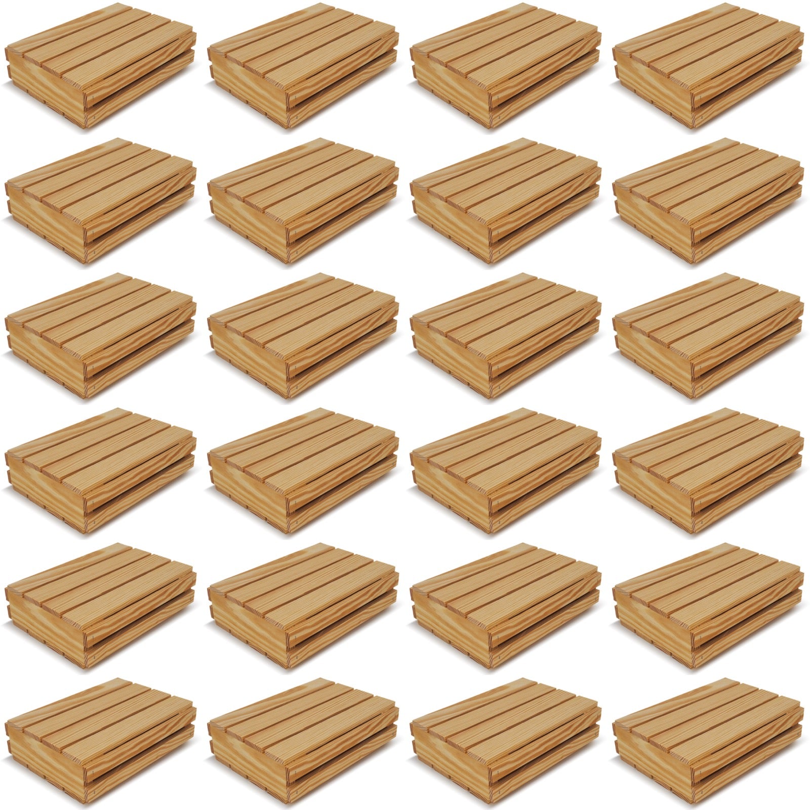 24 Small wooden crates with lid 10x8x2.5