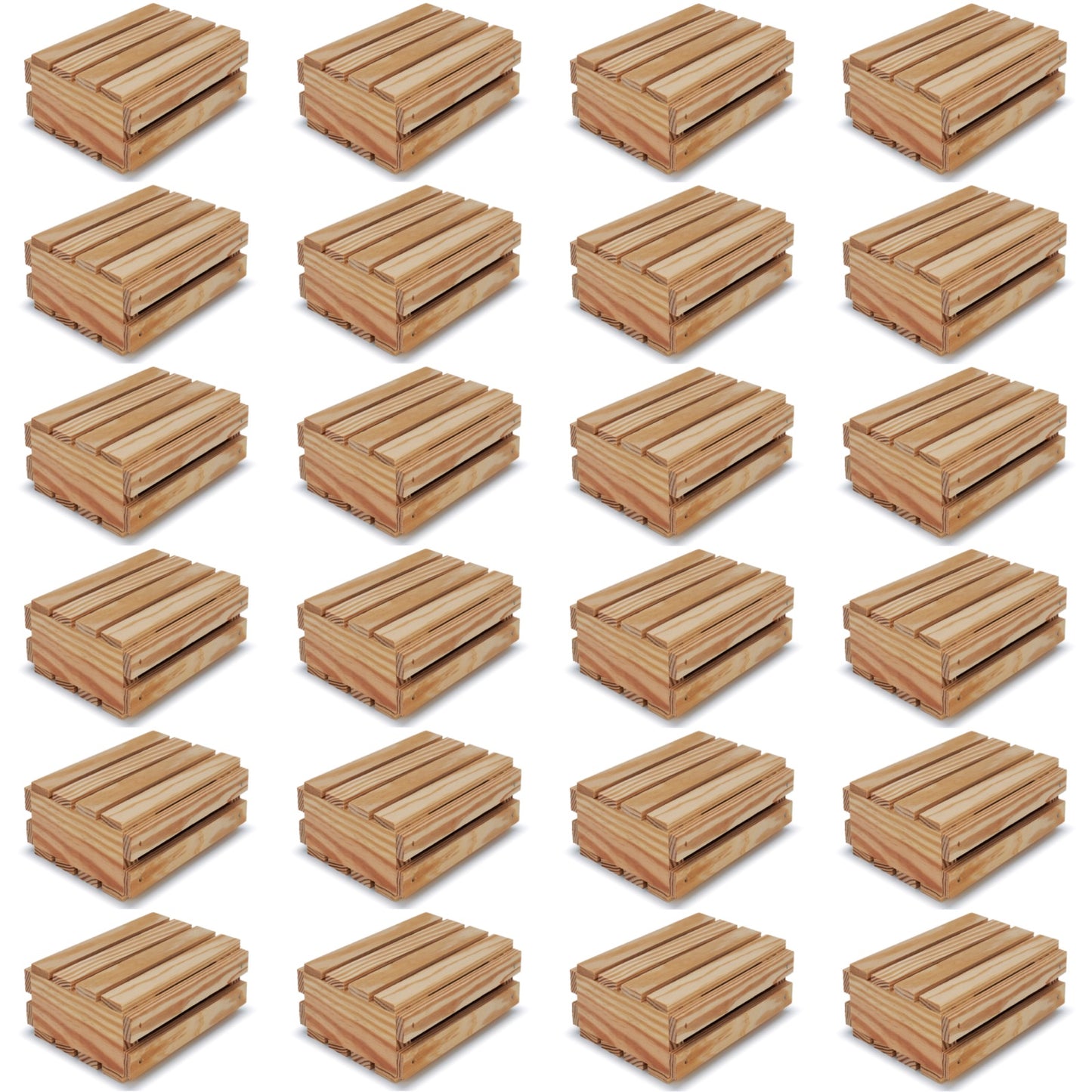 24 Small wooden crates with lid 6x5x2.5