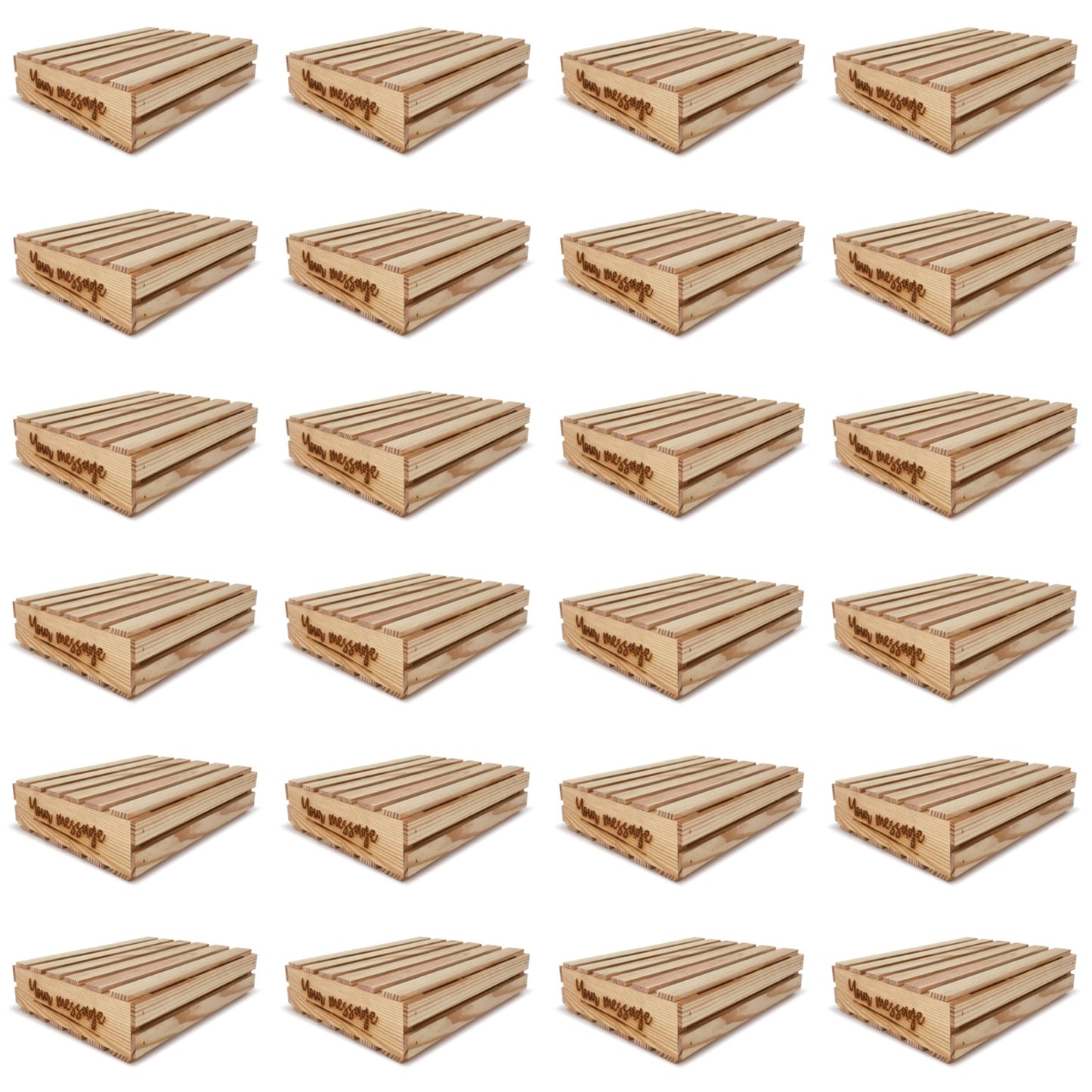 24 Customizable small wooden crates with lid 14x12x3.5