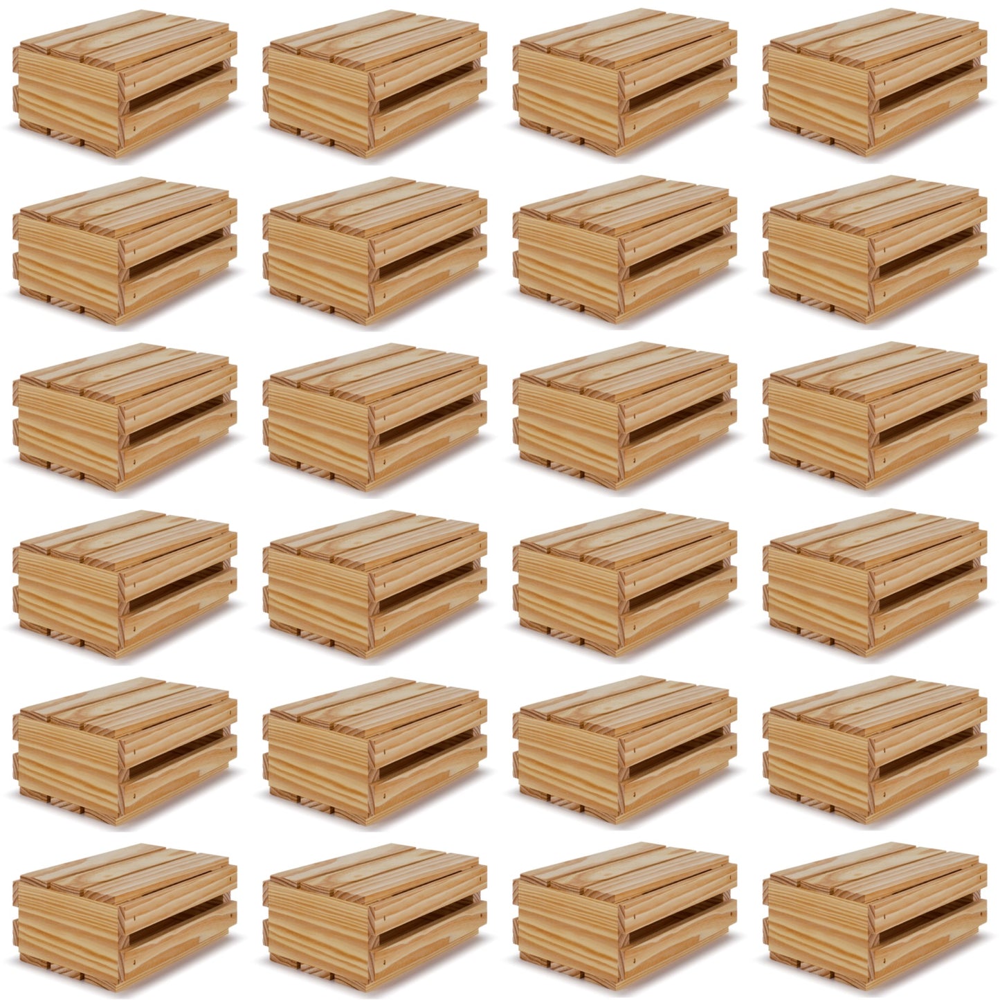 24 Small wooden crates with lid 8x6x3.5
