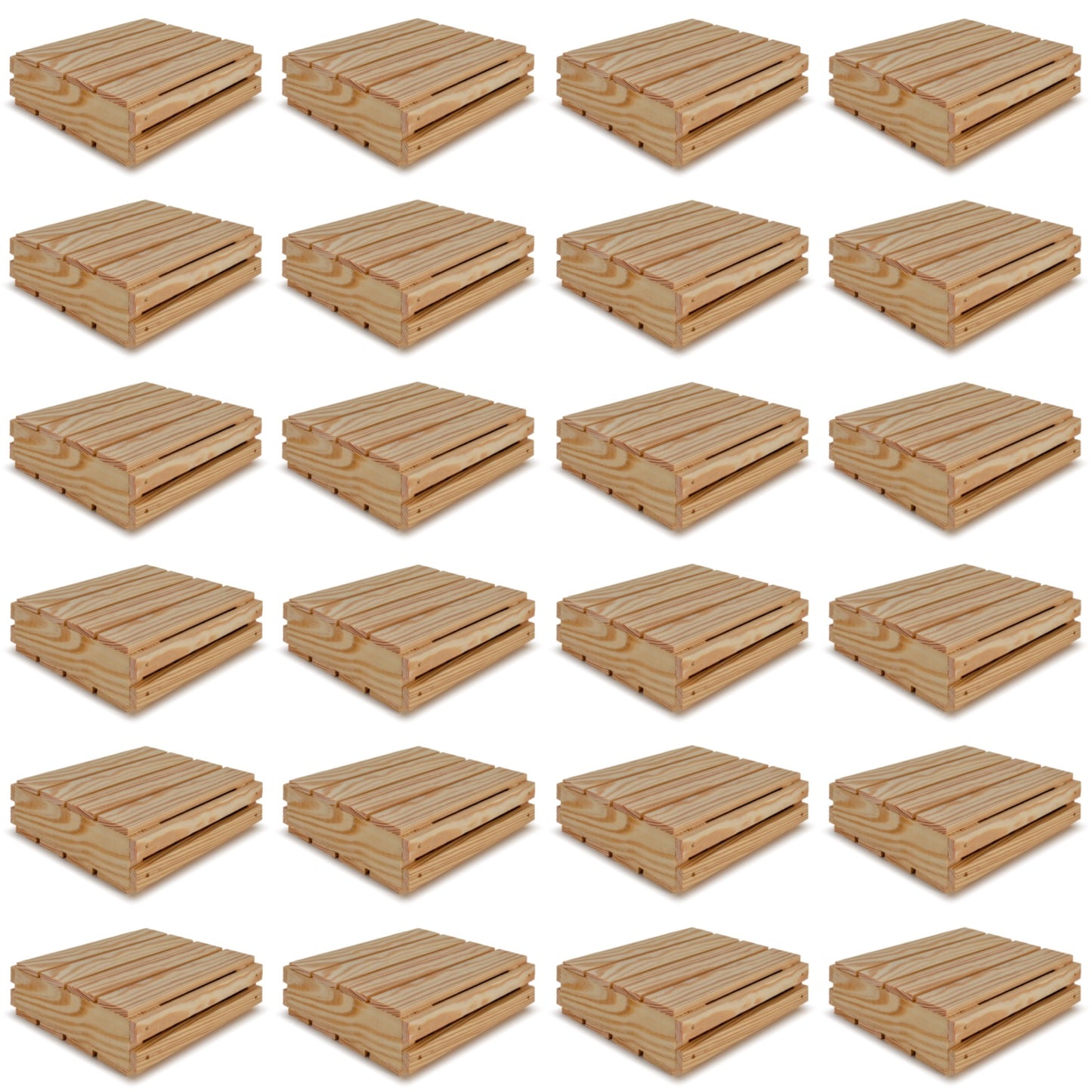 48 Small wooden crates with lids 8x8x2.5