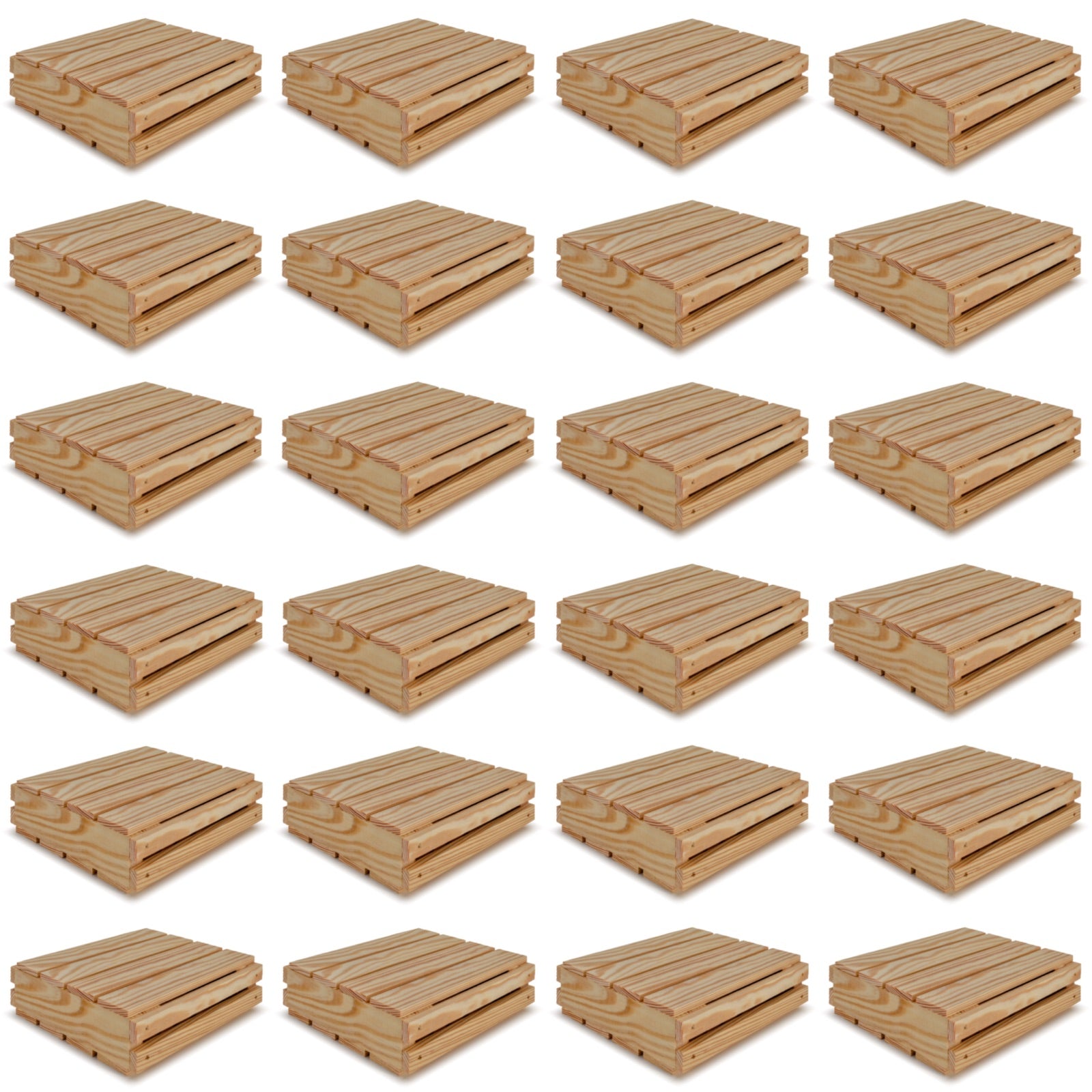 48 Small wooden crates with lids 8x8x2.5