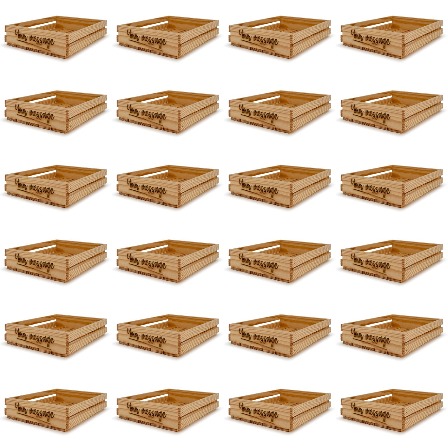 24 Small wooden crates 12x10x2.5 your message included