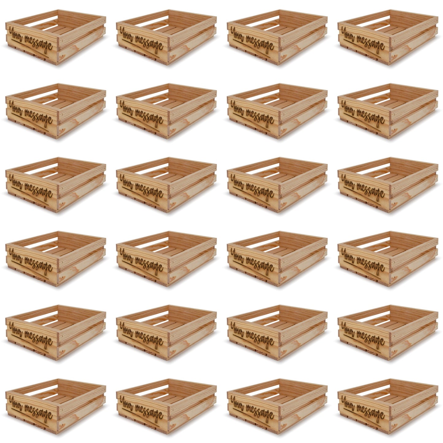 24 Small wooden crates 12x10x3.5 your message included