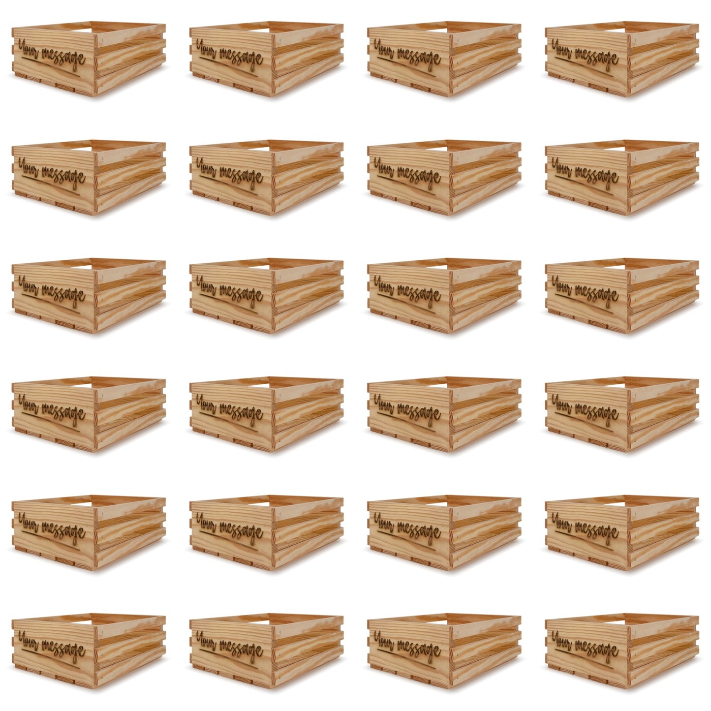 24 Small wooden crates 12x10x4.5 your message included