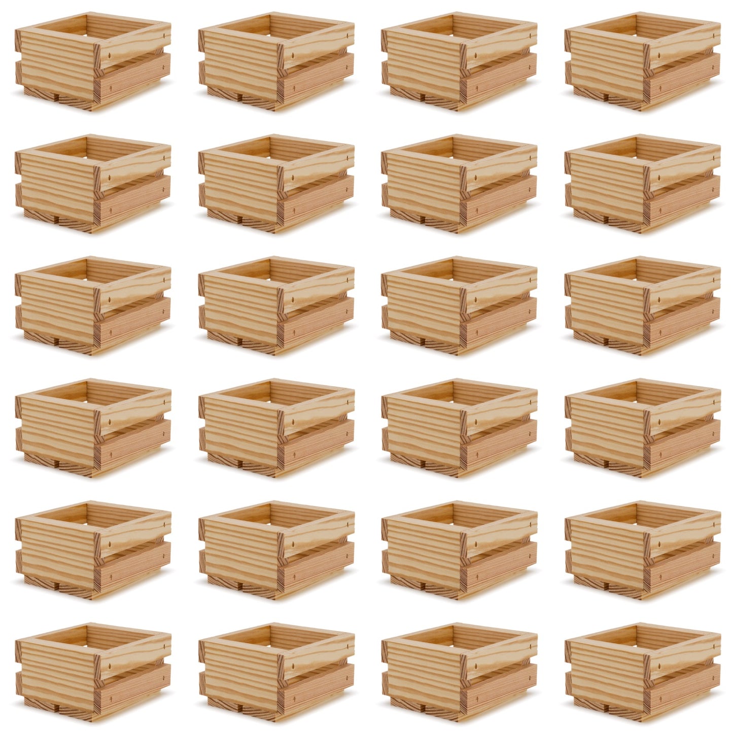 24 Small wooden crates 4x4x2.5
