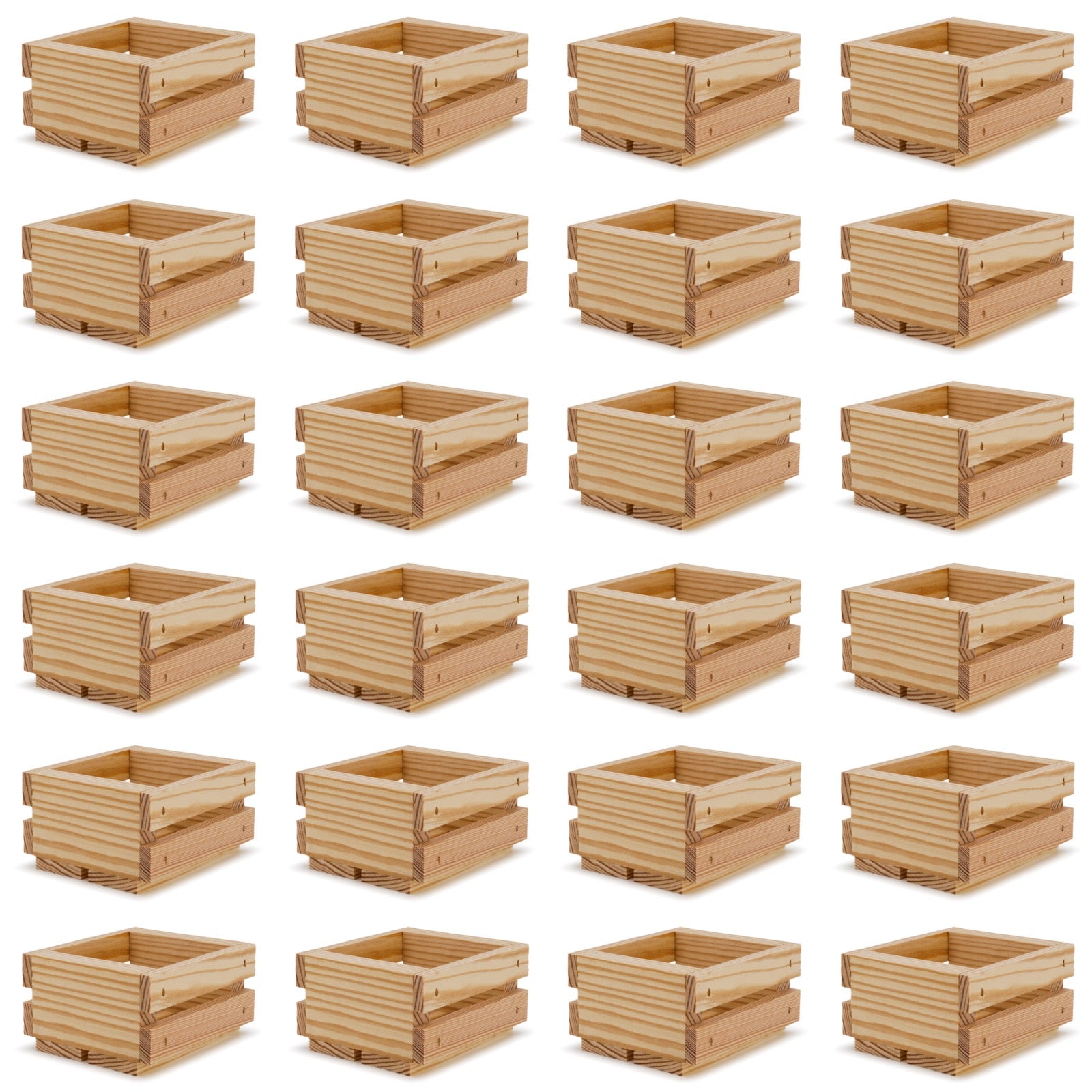 24 Small wooden crates 4x4x2.5