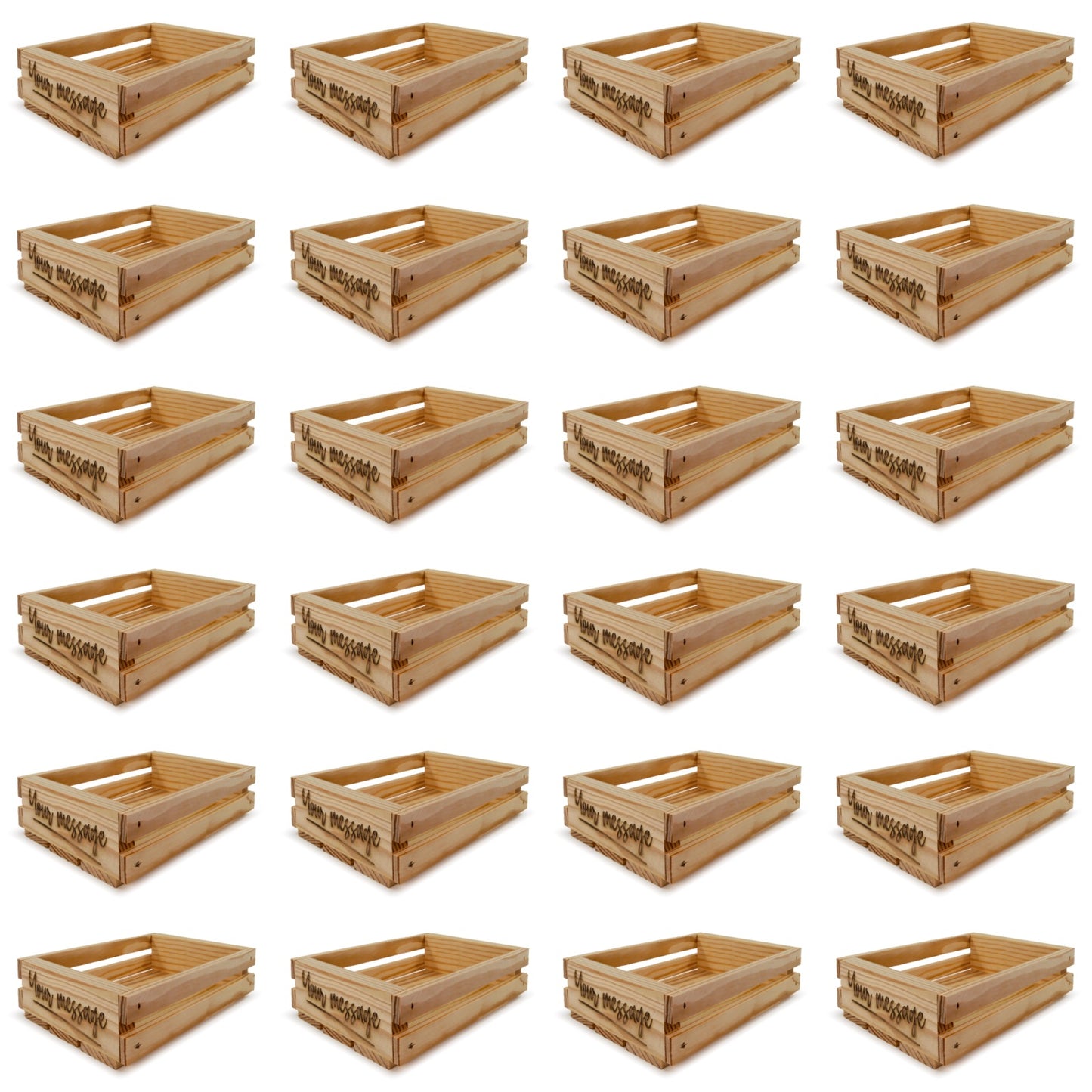 24 Small wooden crates 8x6x2.5 your message included