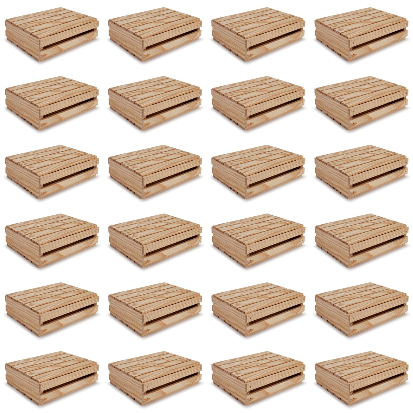 24 Small wooden crates with lid 12x10x3.5