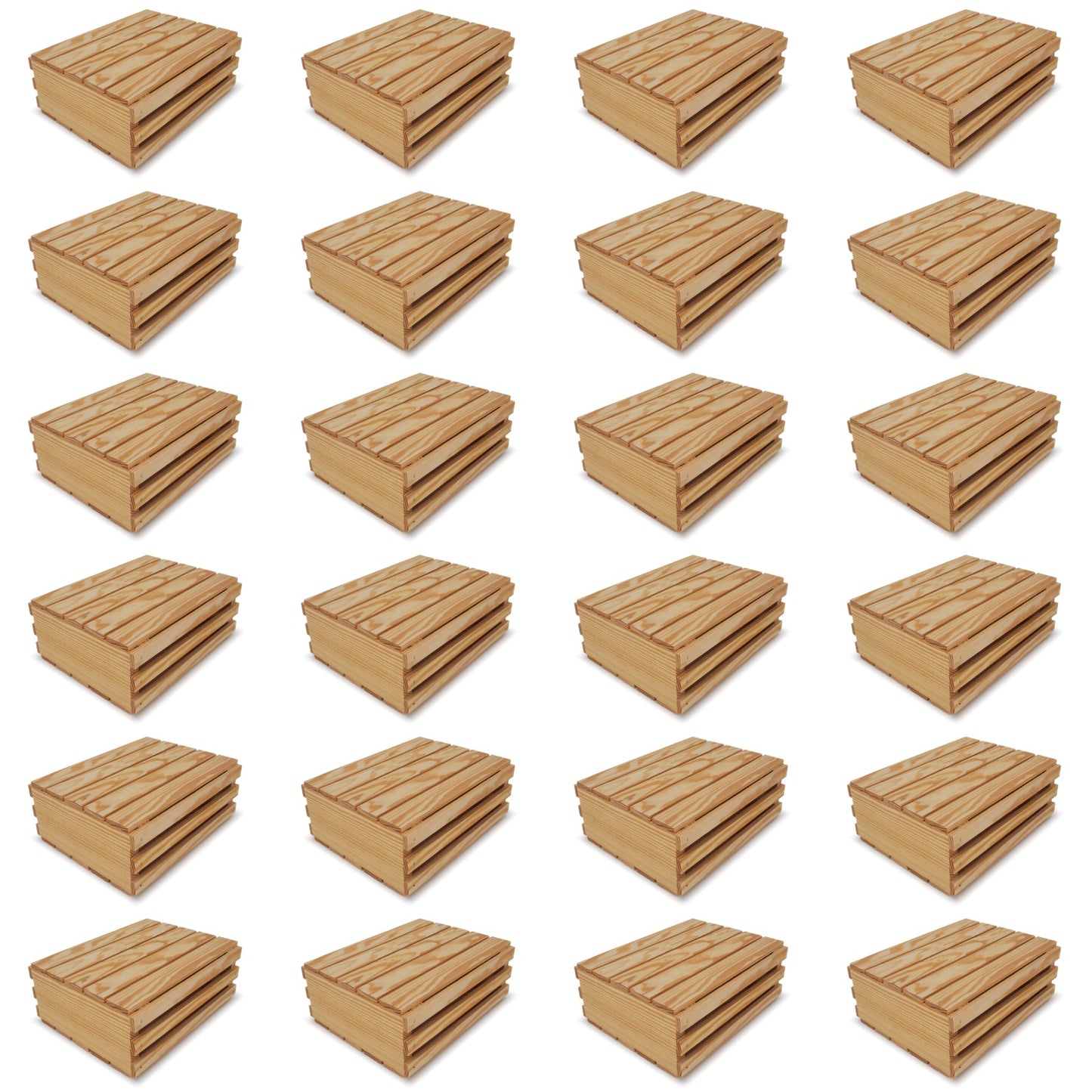 24 Small wooden crates with lid 12x10x4.5